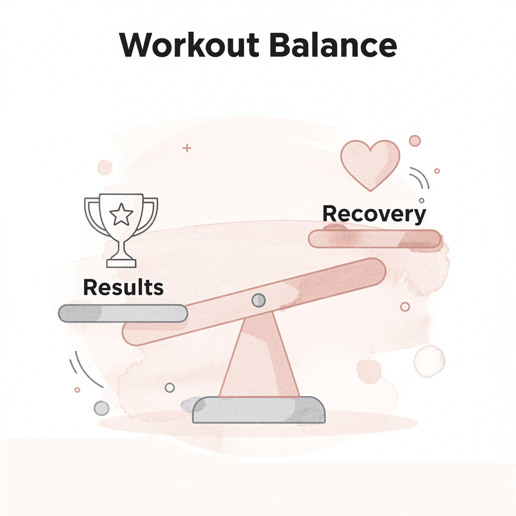  Balance scale showing workout results versus recovery