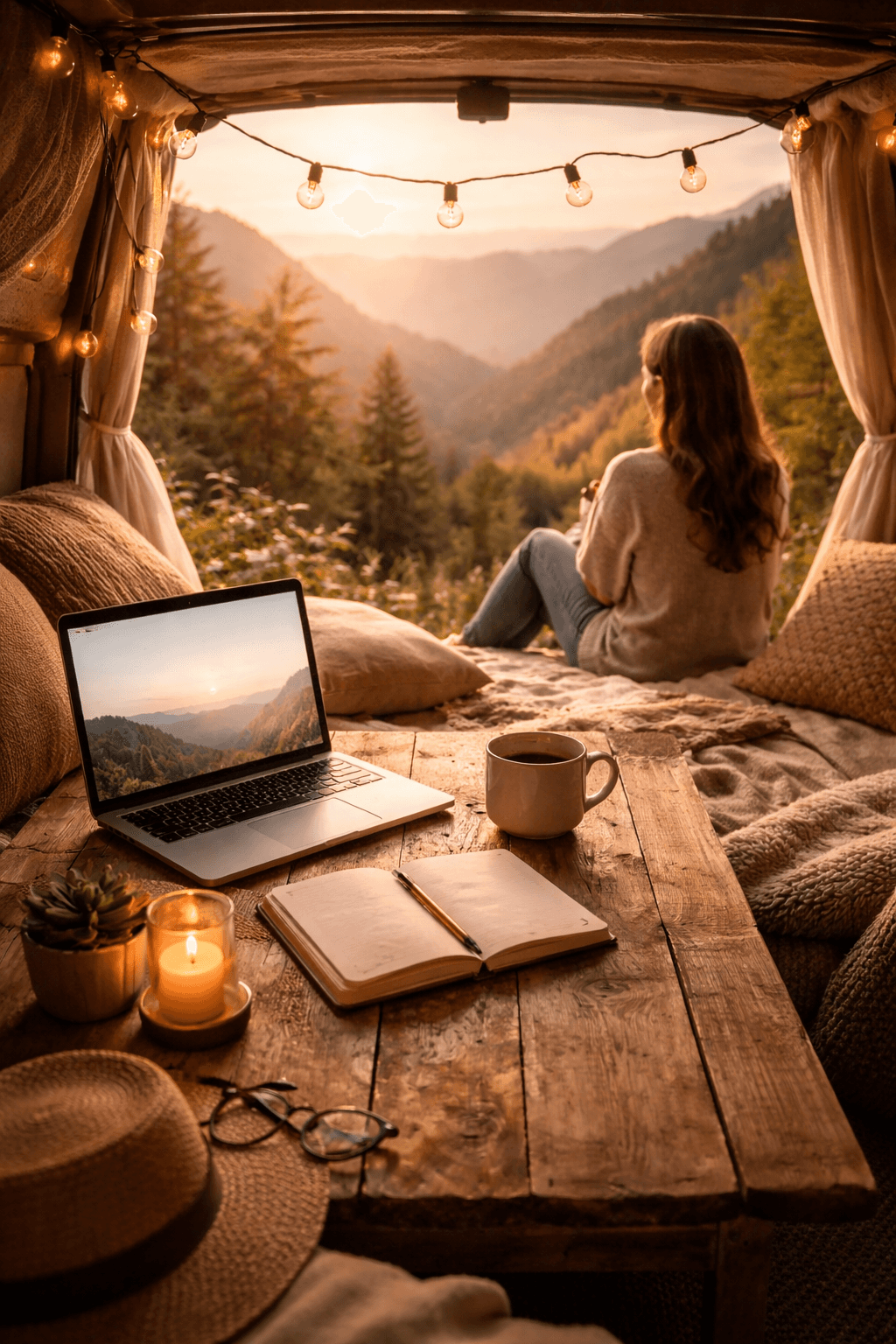 a man sitting at a table with a laptop