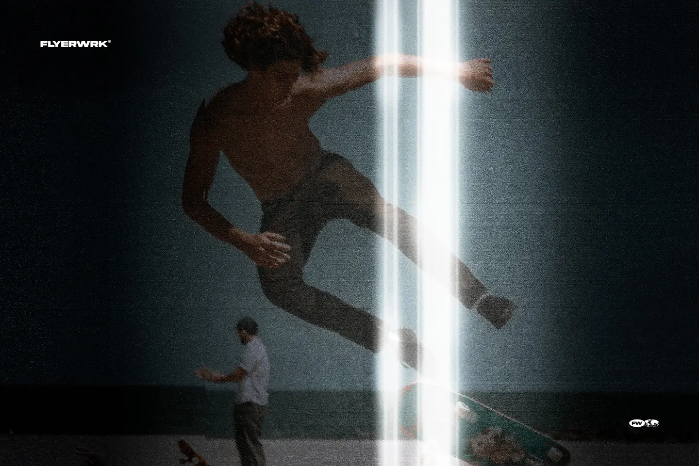 Photocopy scan texture overlay creating glitch scanner light streak effect on photo