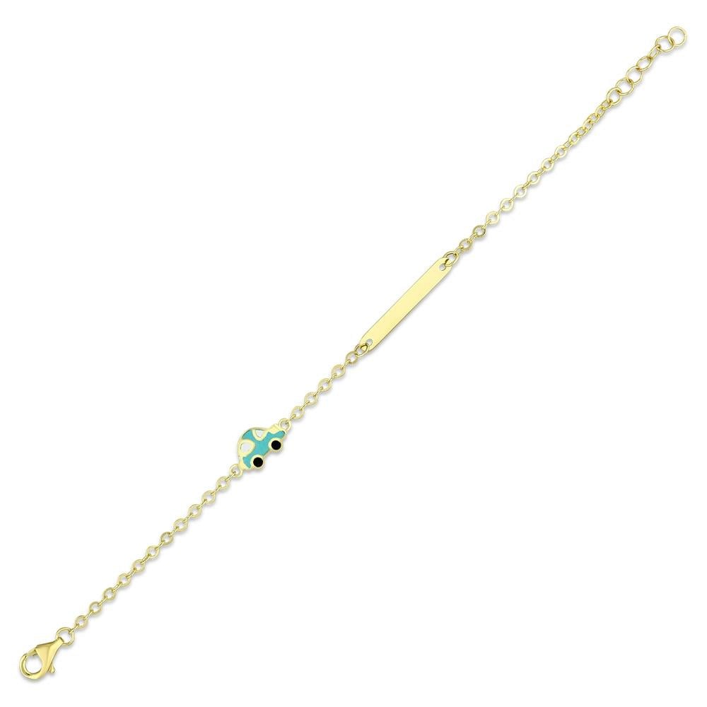 Araba Figürlü 14 Ayar Altın Çocuk Künye Ve İsimli Bileklik