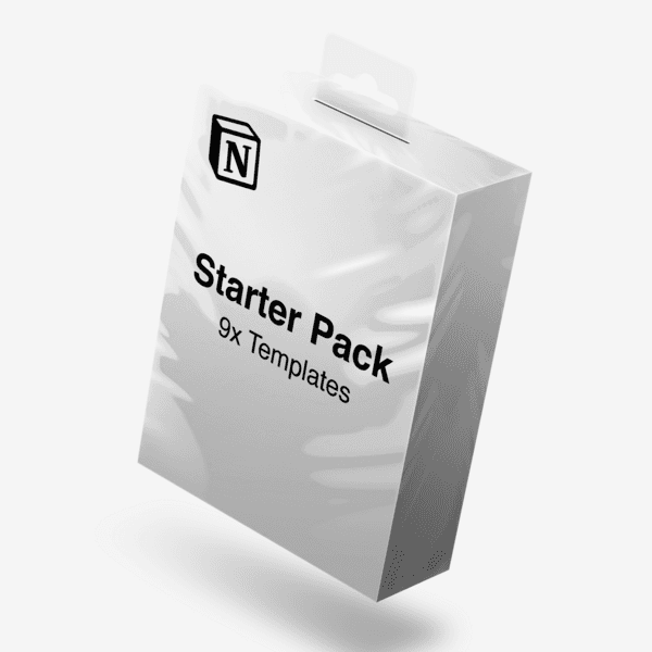 An image showing the Notion template 'Starter Pack' by KinaNotion