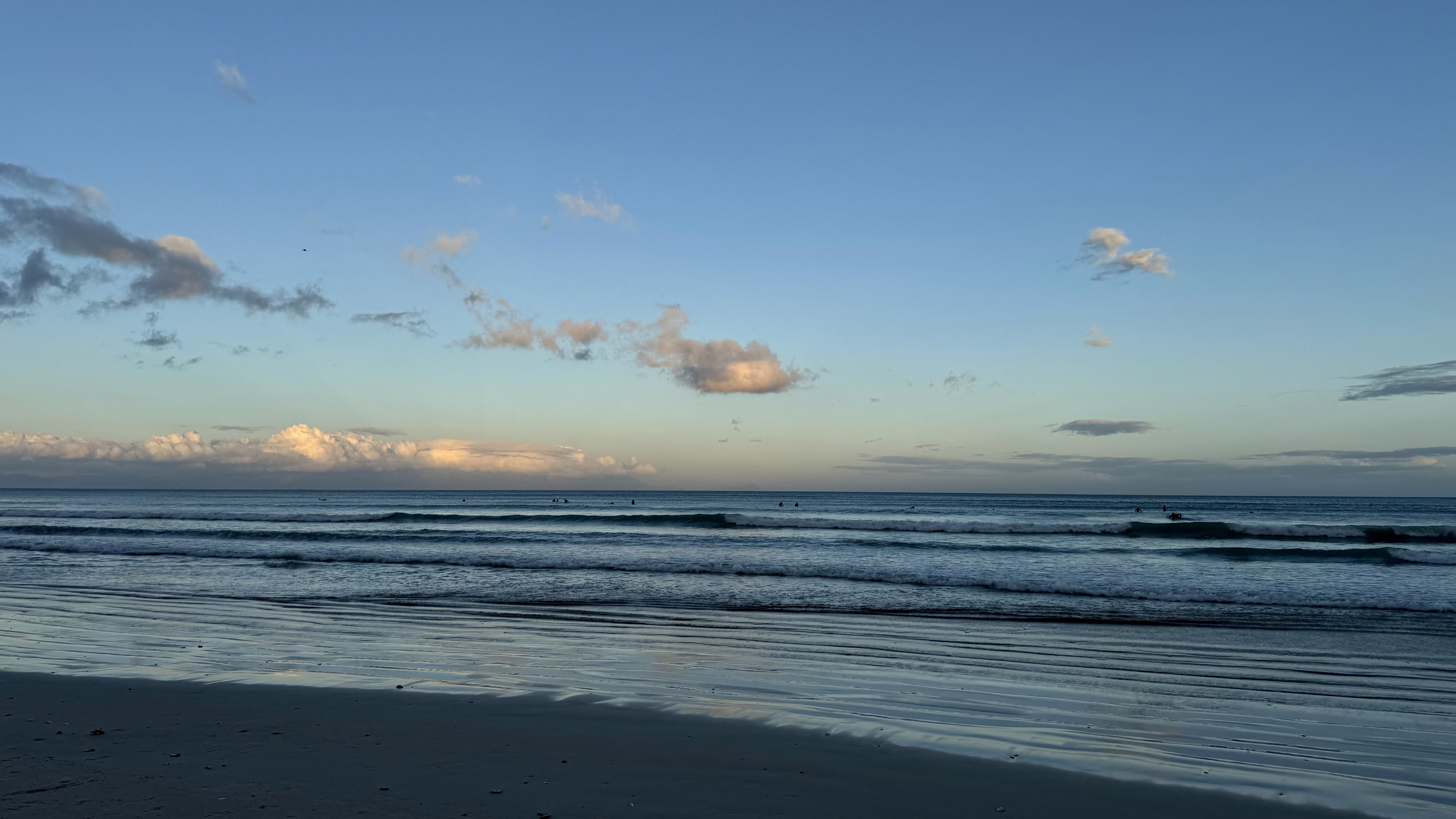 Muizenberg beach in Cape Town during a beautiful sunset