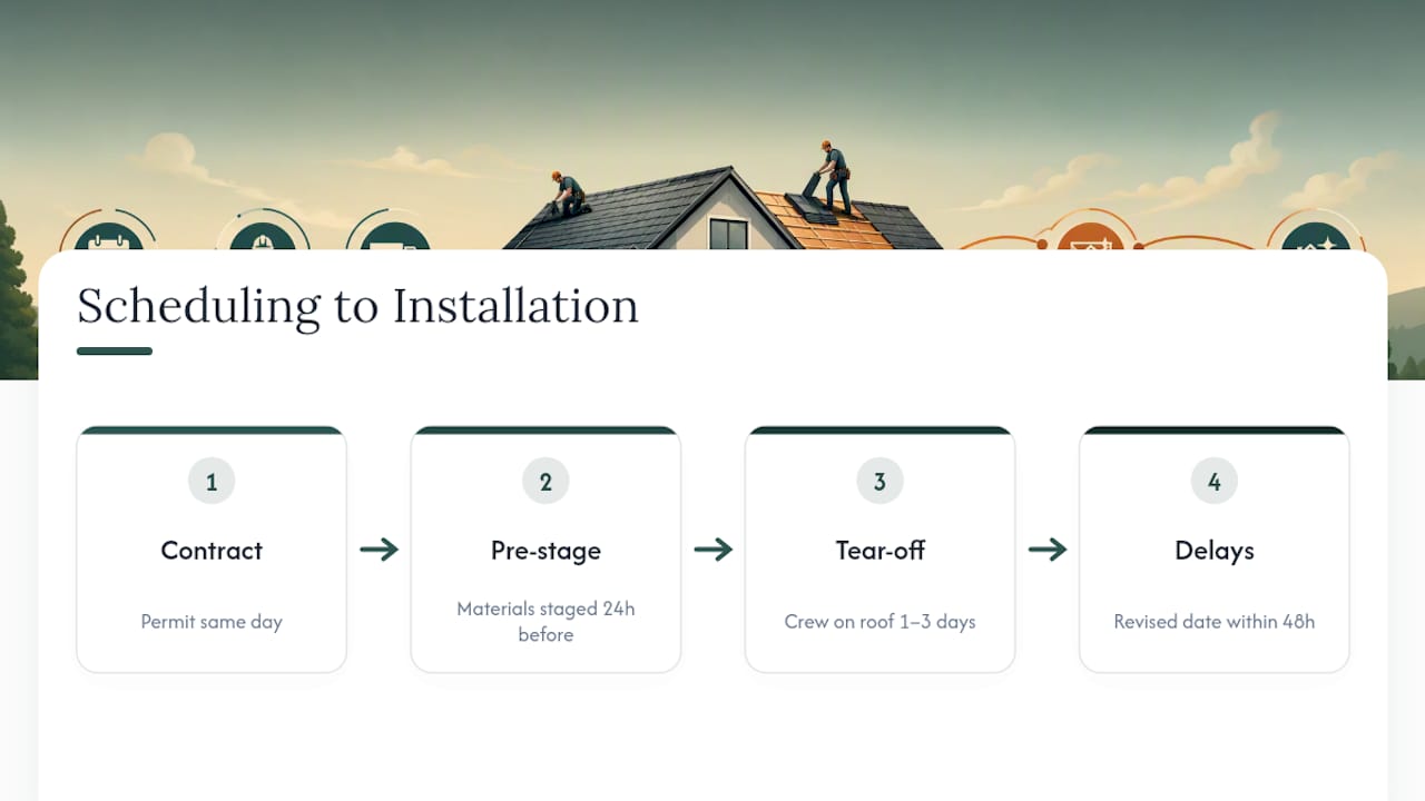 Roofing schedule steps that reduce delays