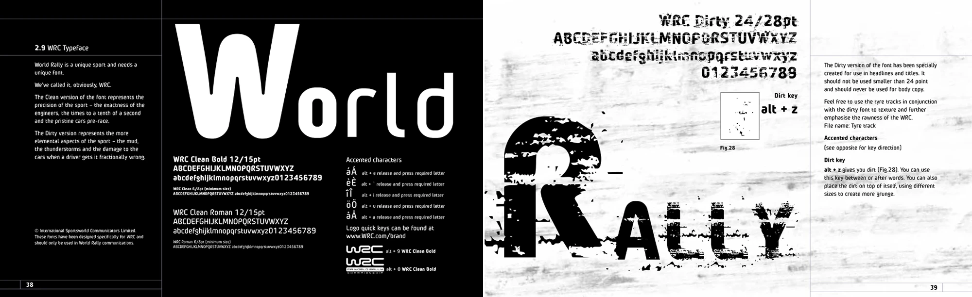 WRC typeface guidlines document details