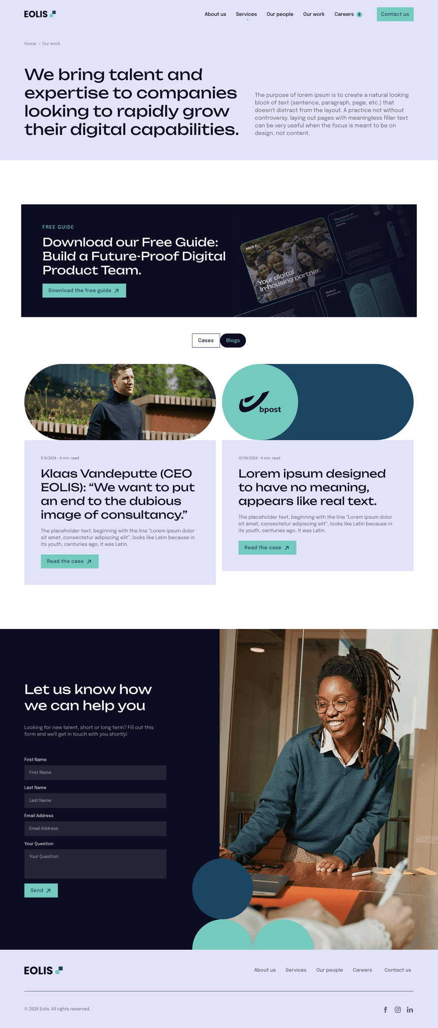 Webdesign voor EOLIS