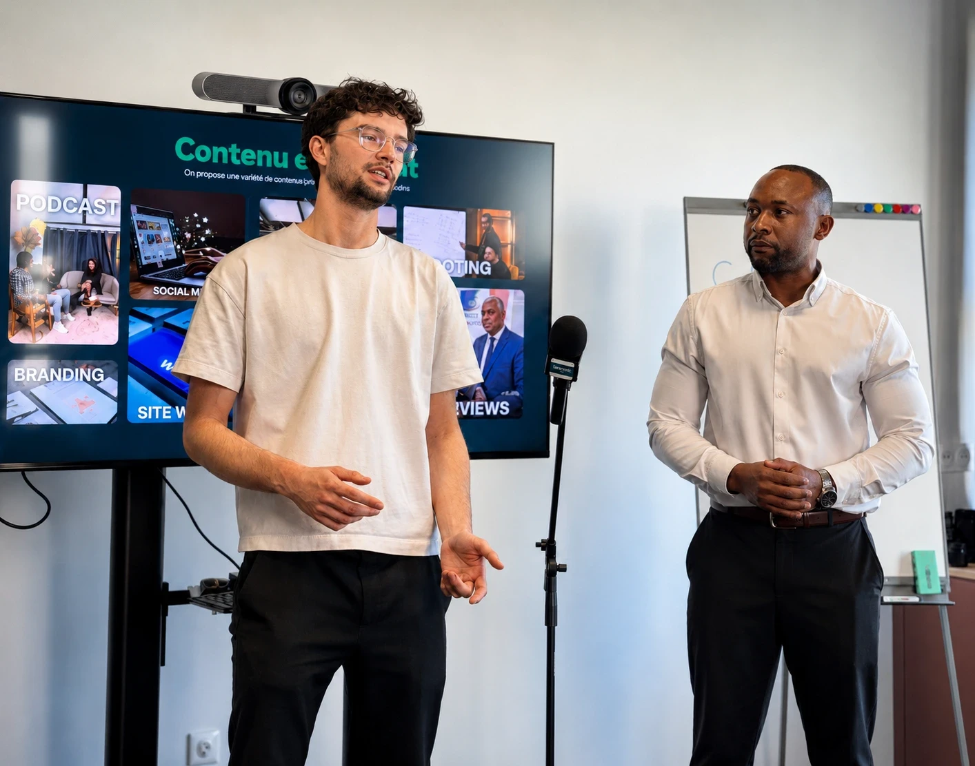 Entrepreneur présentant son activité lors d’une rencontre Clermont Connecté et Artiboost
