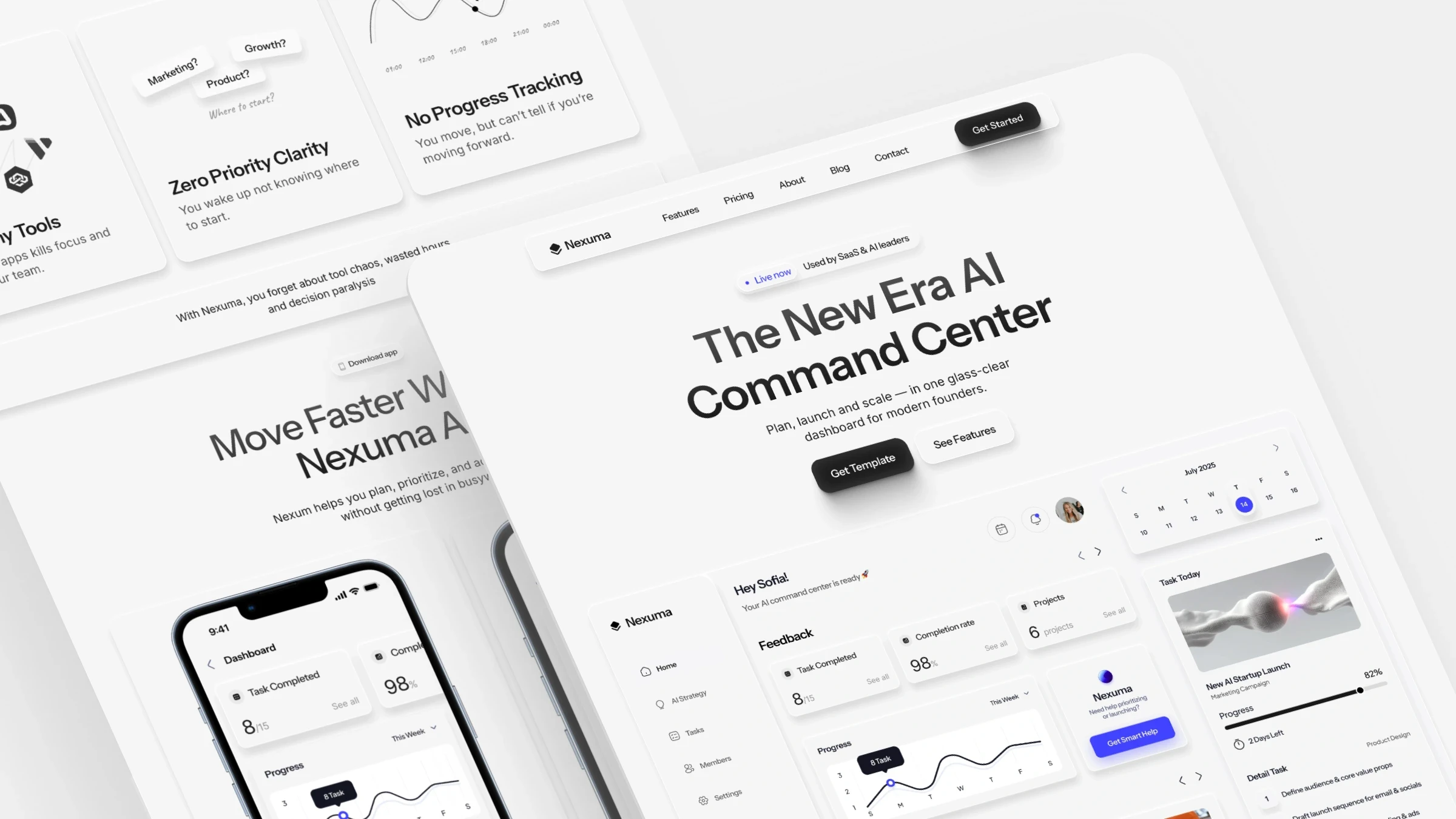 AI dashboard design template for SaaS platforms — modern, clean and data-driven UI by Luna UI