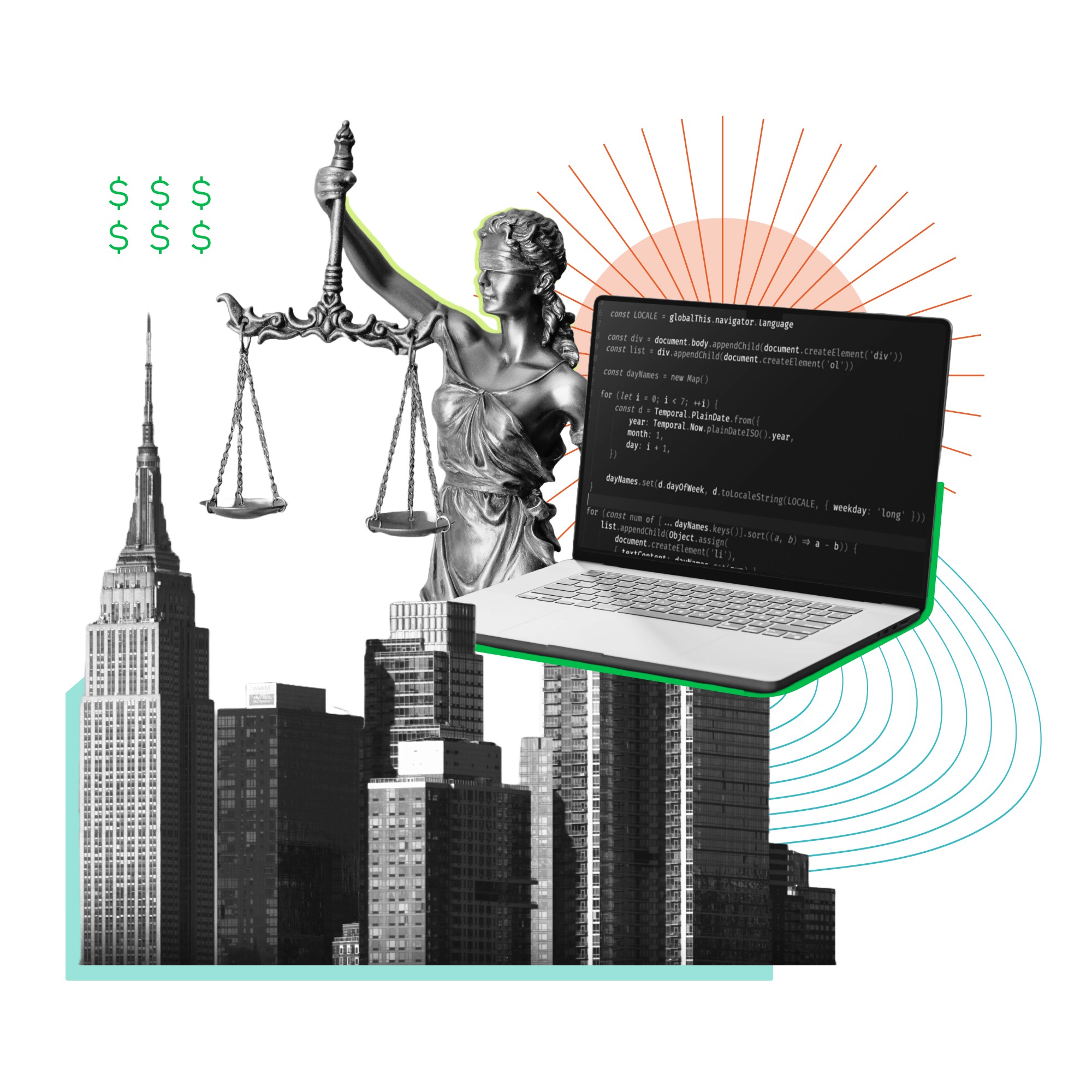 A collage style illustration representing the Carbon Direct Platform