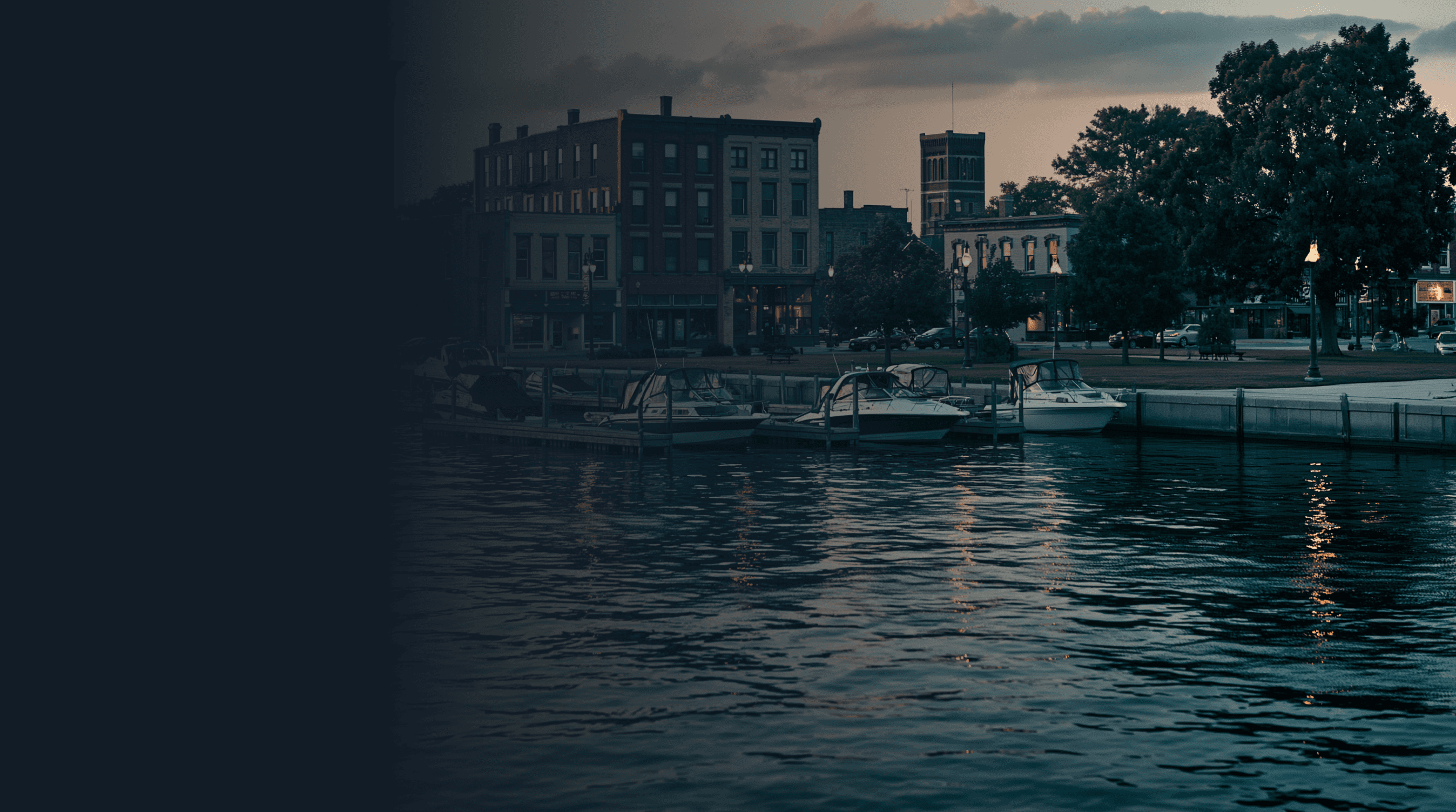 Wyandotte Michigan waterfront viewed from the Detroit River