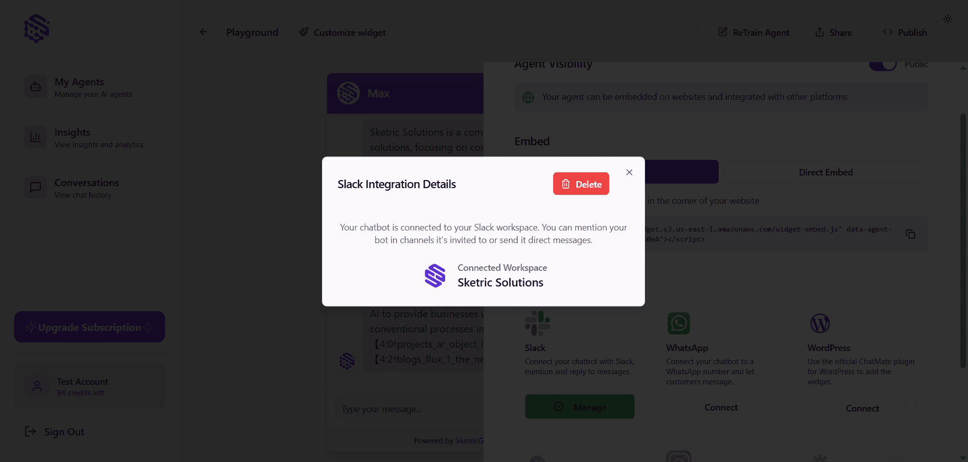Manage Integration Details