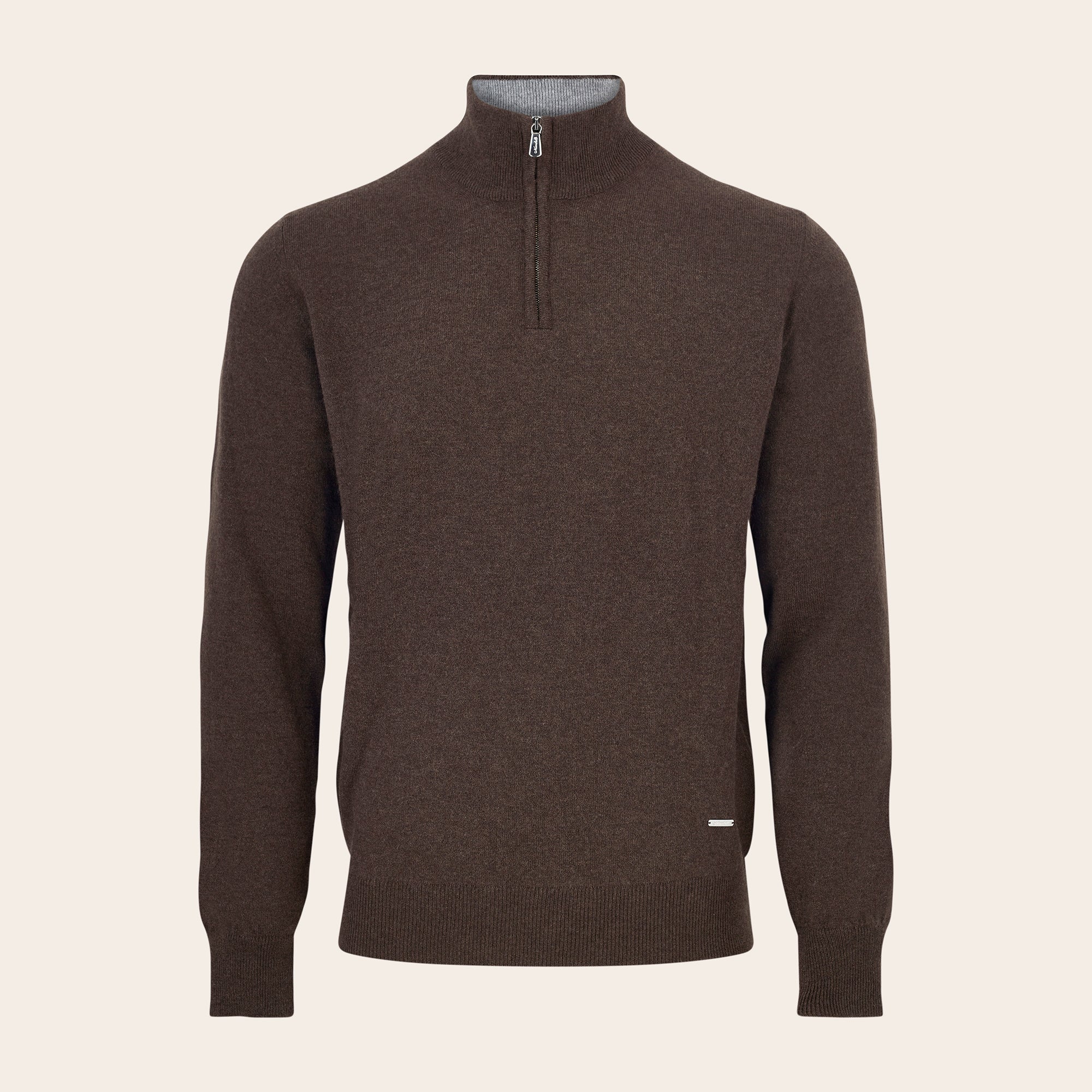 Cashmere Knitted Quarter Zip Jumper - Mandelli UK