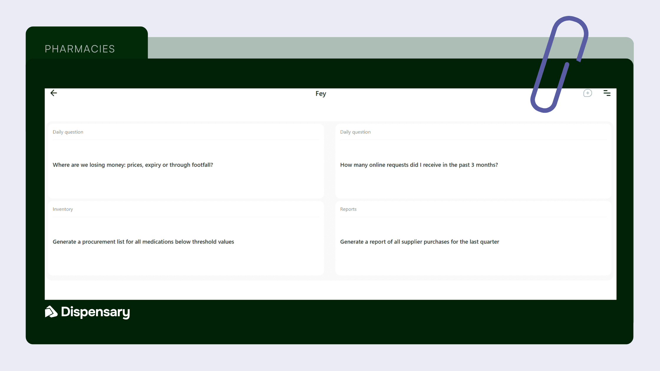 Fey, Pharmacy AI Assistant