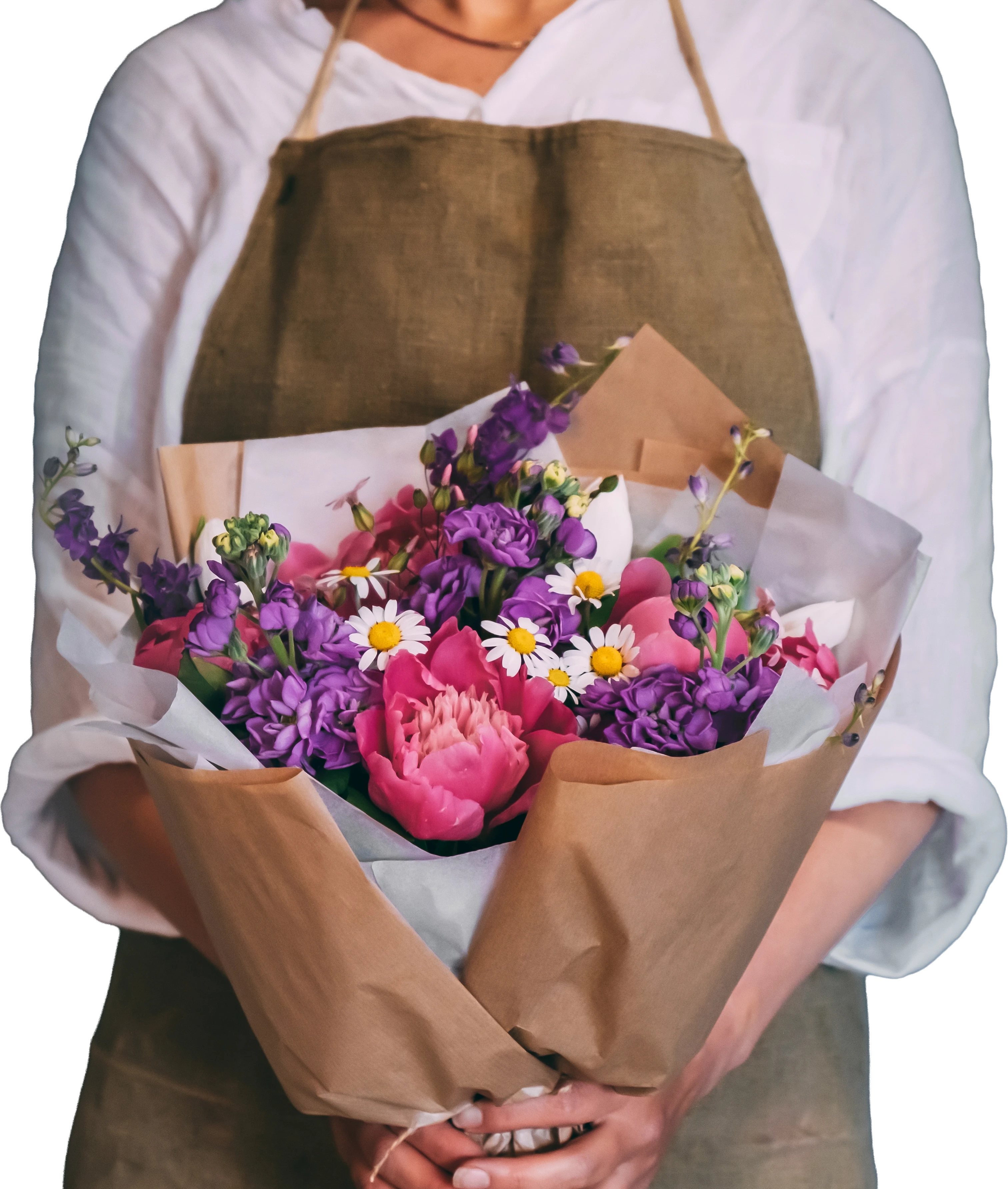 Person holding bouquet