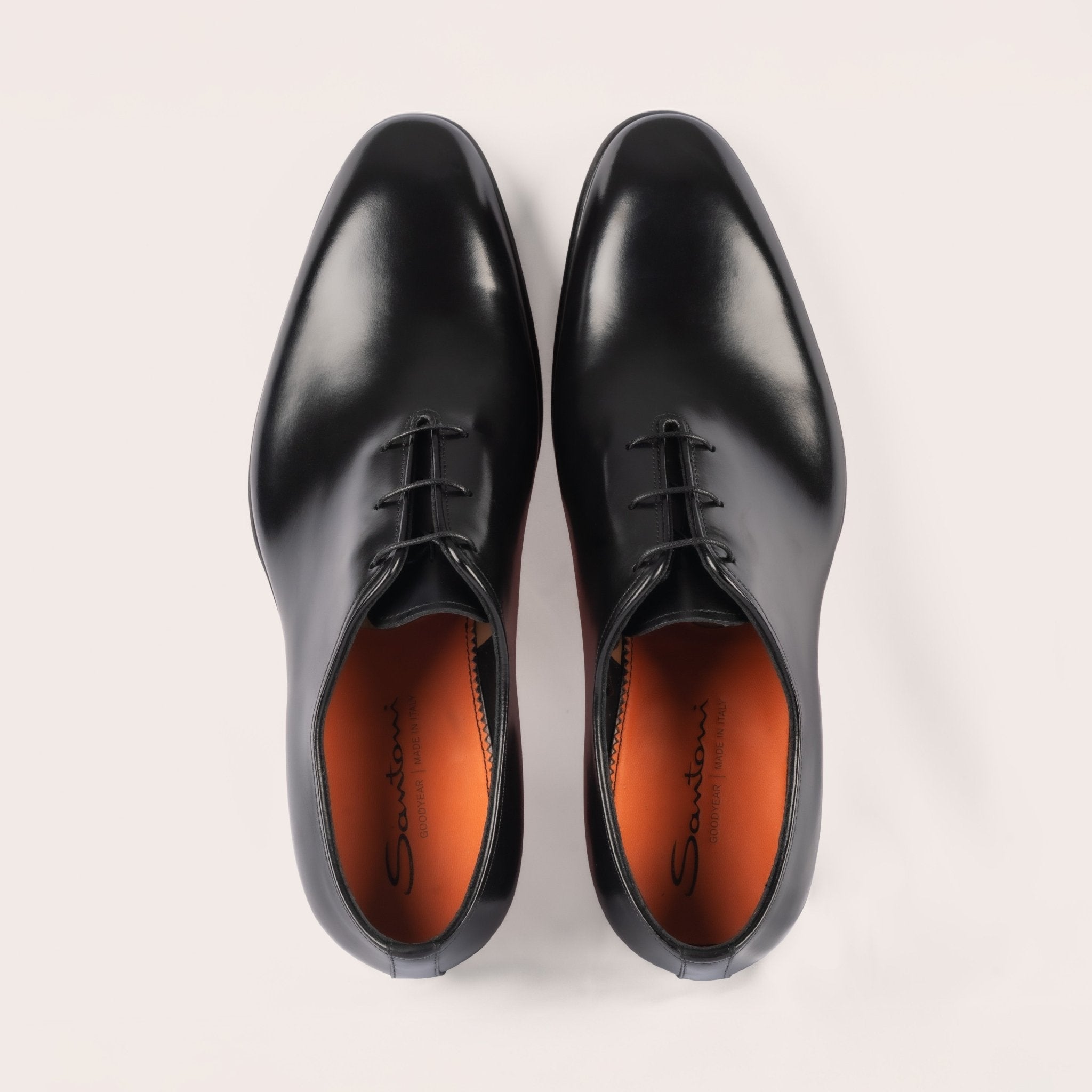 Men's polished black leather Oxford shoe - Mandelli UK