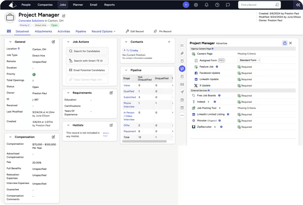 Top Echelon candidate overview