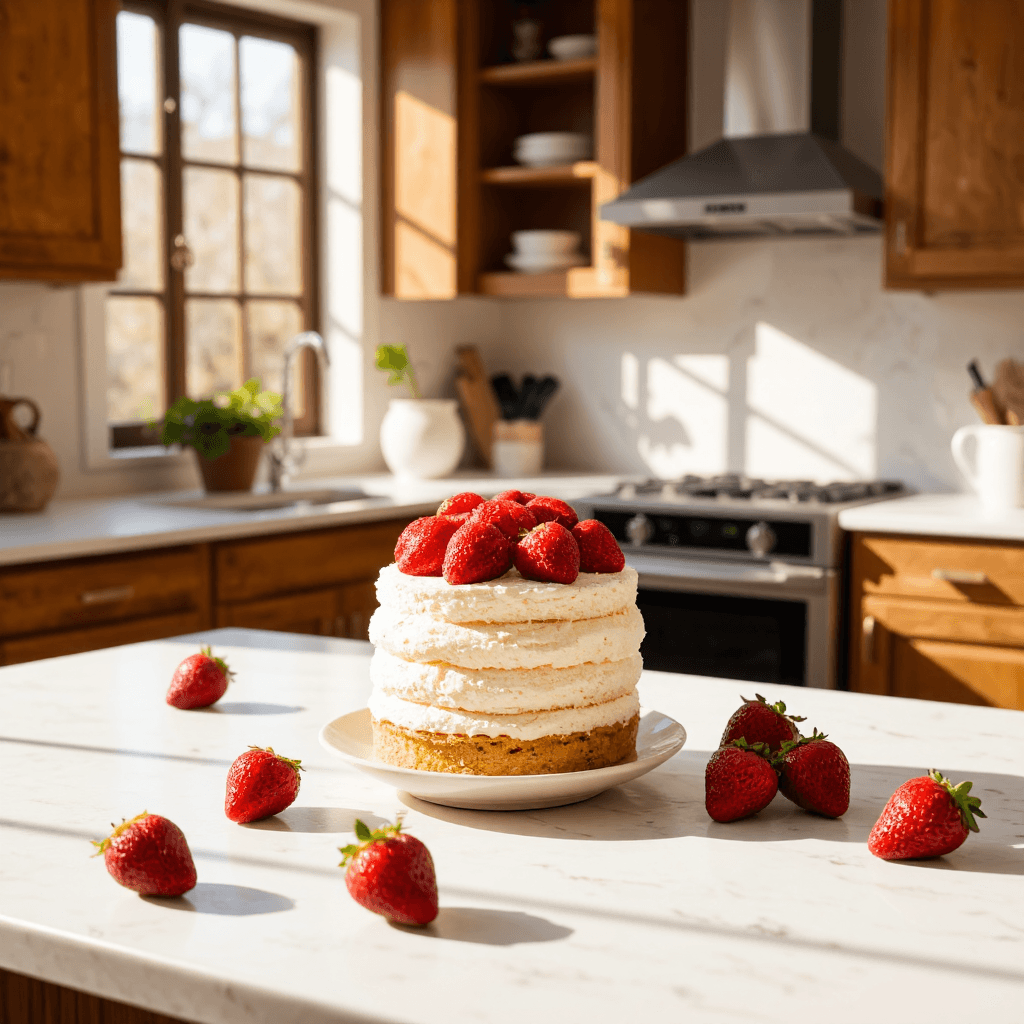 product photography of strawberry shortcake