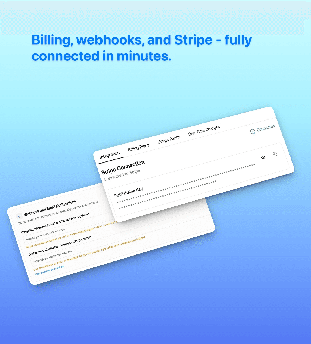 Voice AI integration workflow showing API contact sync and webhook automation to Make.com n8n and CRM systems | voiceaiwrapper