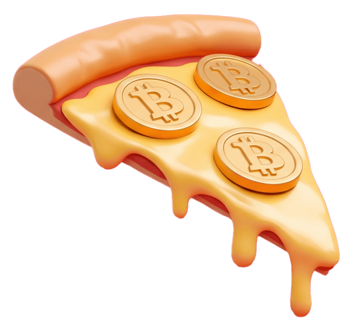 pizza slice with bitcoin