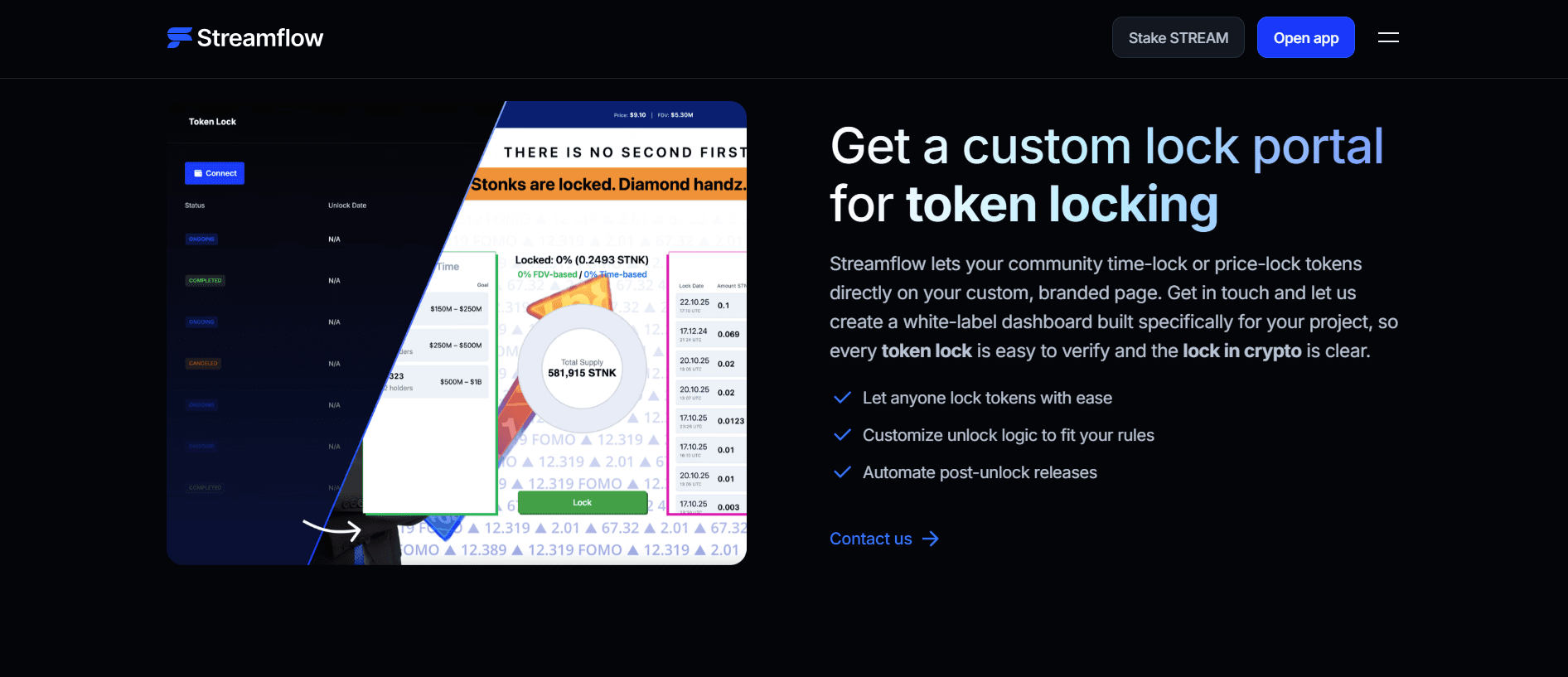 Streamflow Token Lock Dashboard