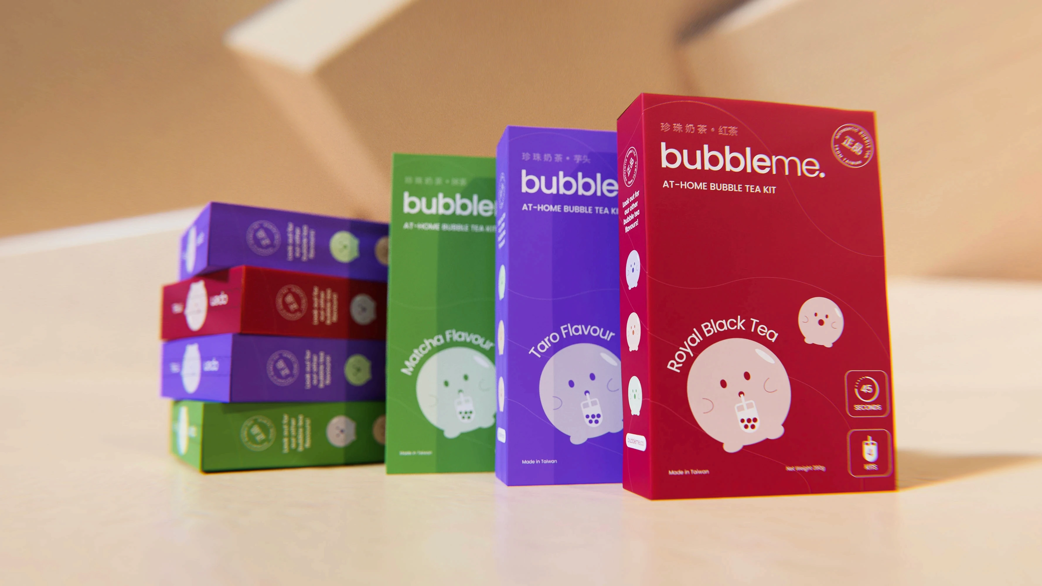 Bubble Me flavour range packaging and brand identity