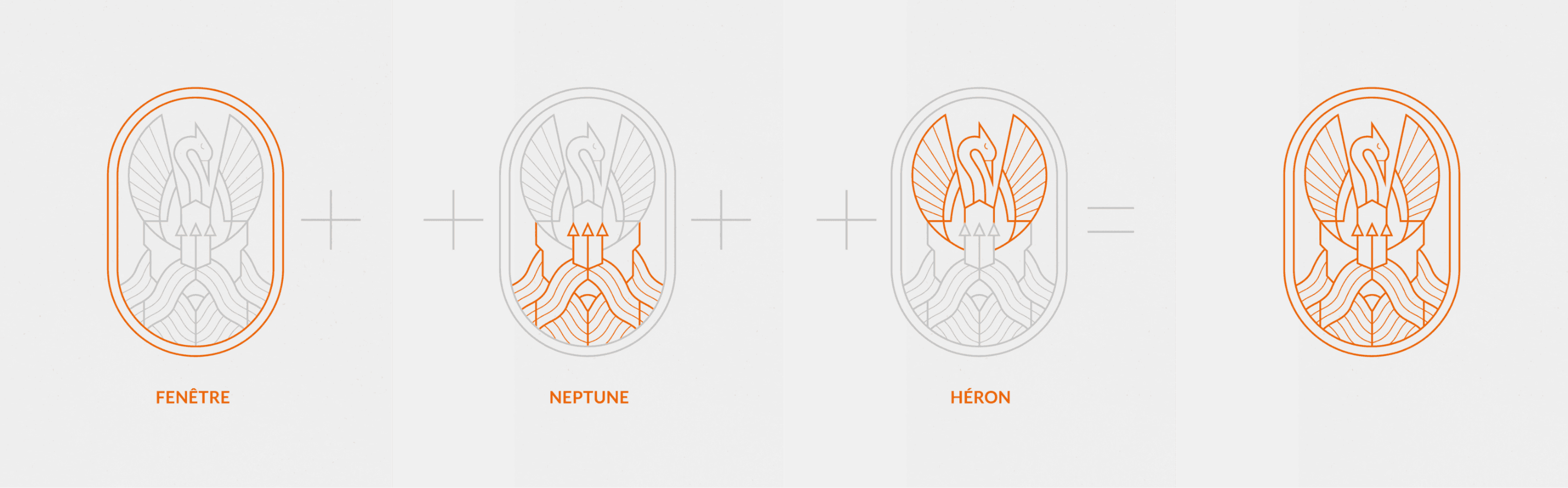 Différentes étapes de conception du logo