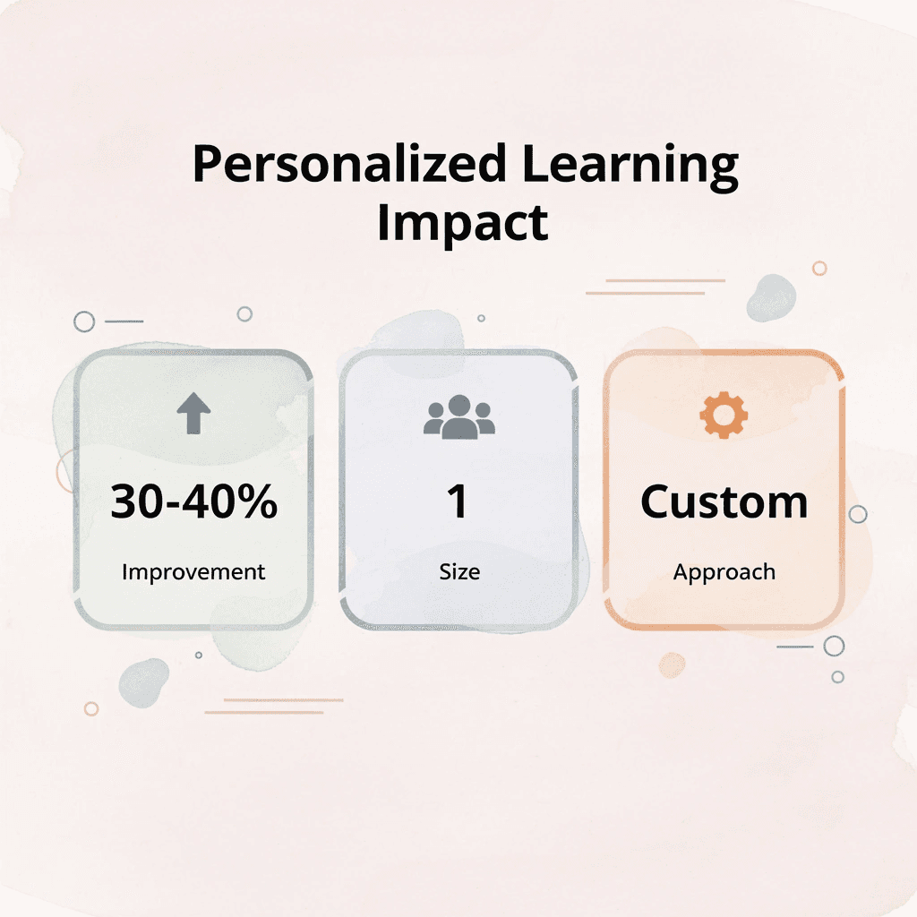 Statistics showing personalized learning effectiveness