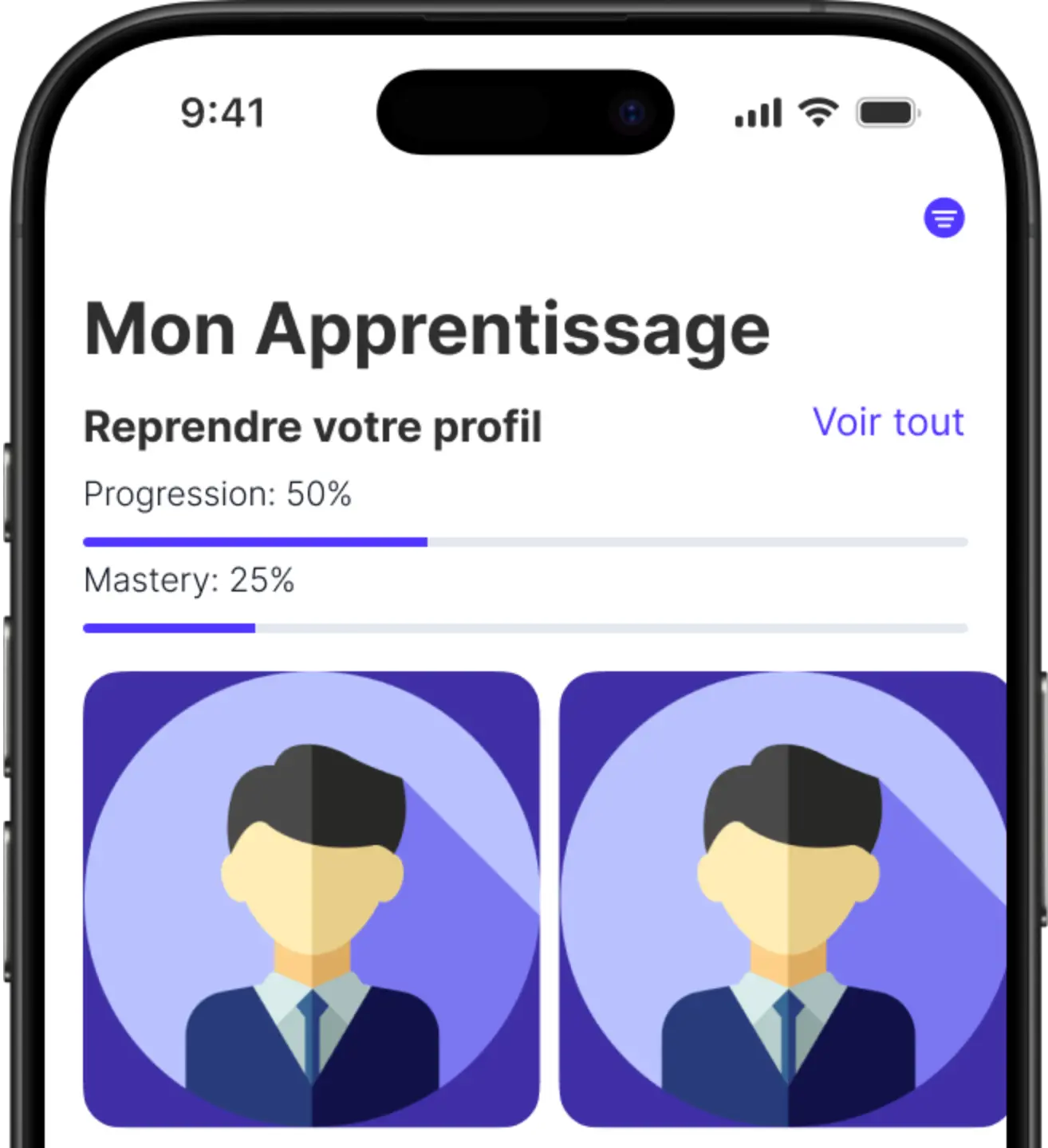 Partial screenshot of a Skillogs app view.