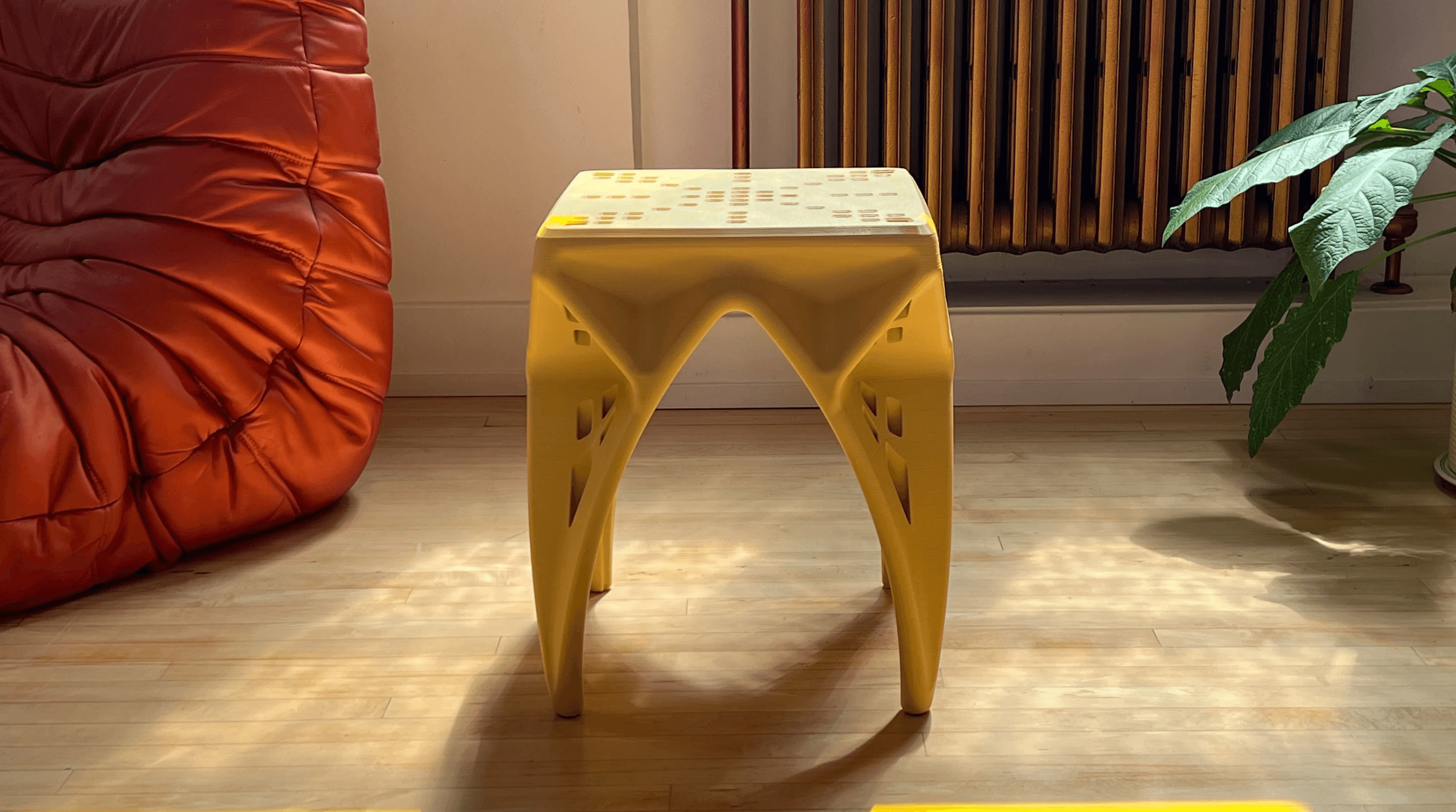 Sustainable material swatches on a design studio table