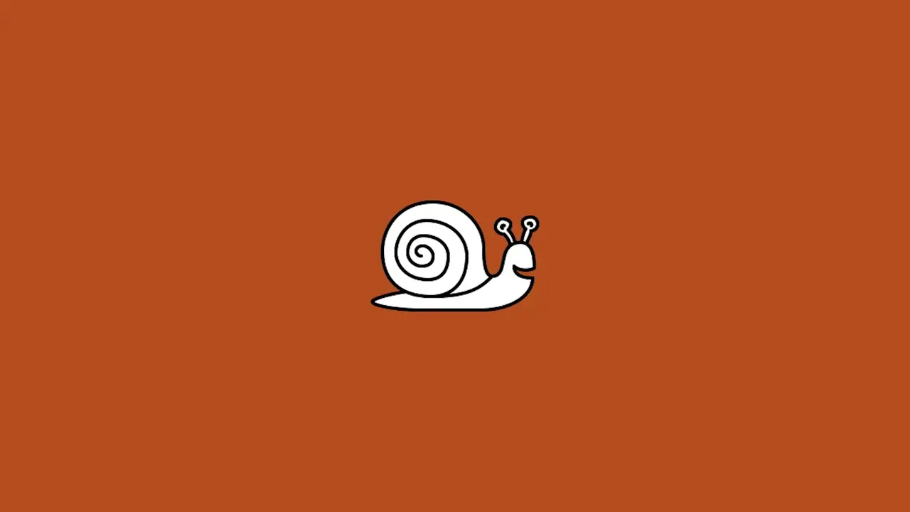 Snail slides from left to right.