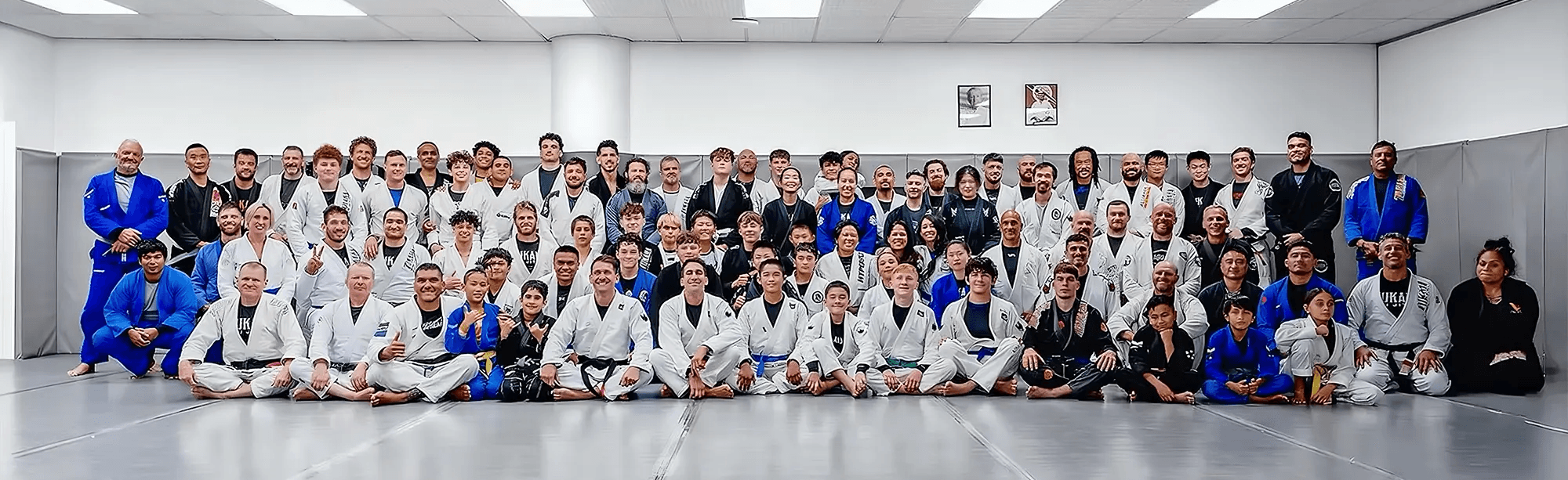 Group photo of Tukaha Jiu Jitsu students training together