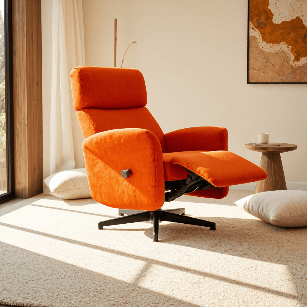 product photography of a reclining armchair for relaxation
