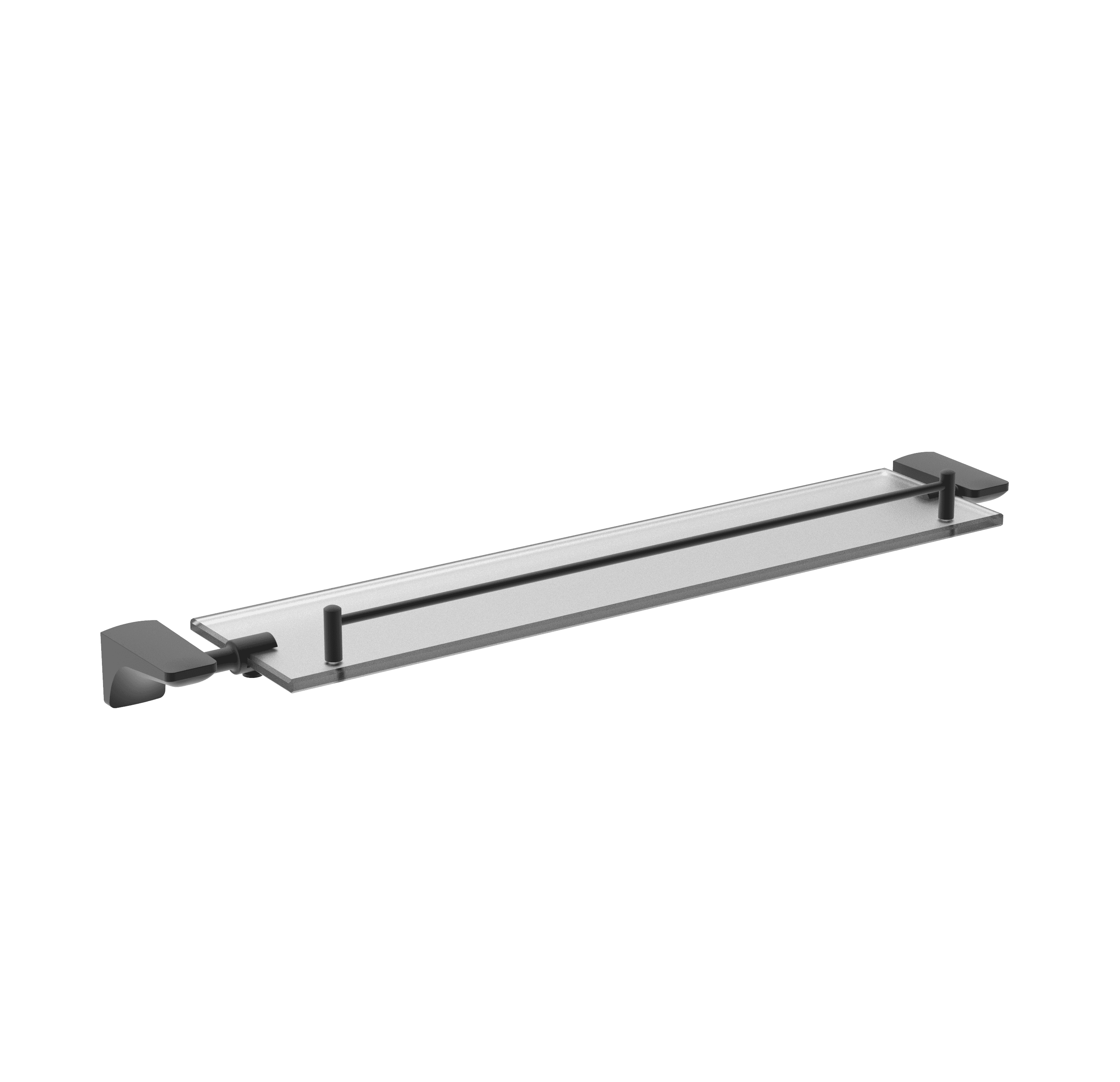 A metallic tool with a long, straight design, featuring two handles on each end for grip and leverage.
