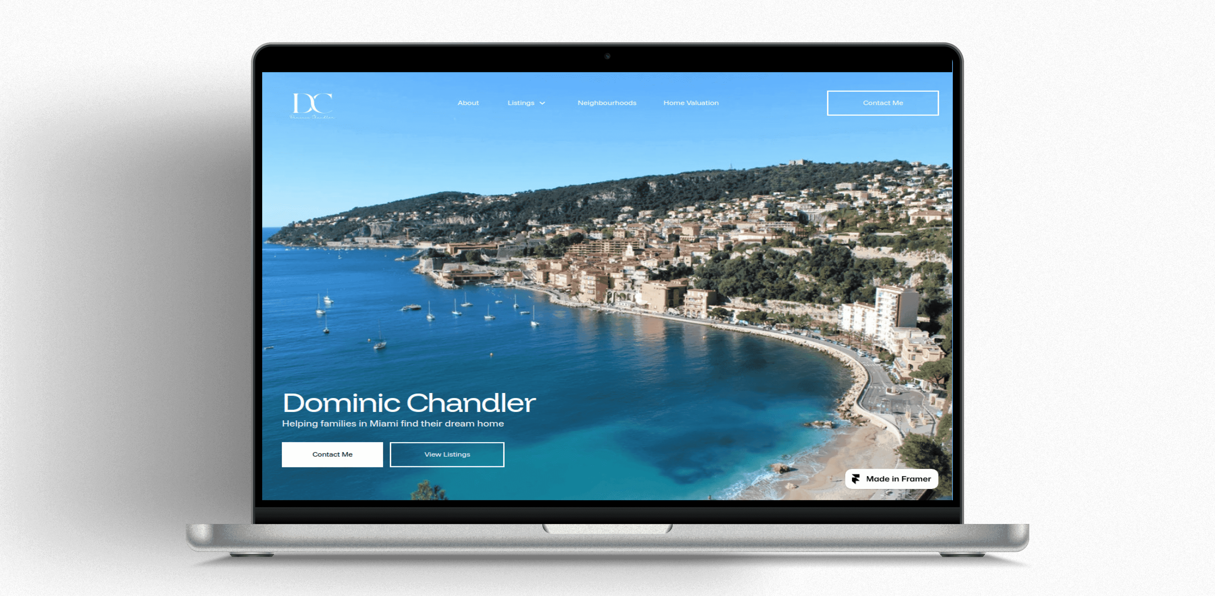 IDX real estate website design for Miami realtor Dominic Chandler.