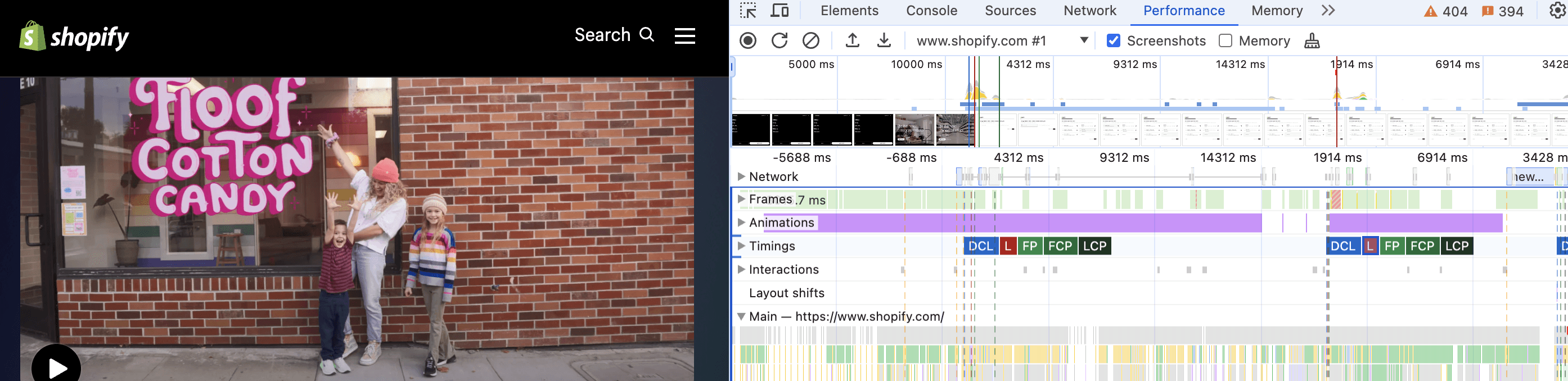 Two individuals stand in front of a brick wall with a pink banner, smiling. A digital interface is shown beside them.