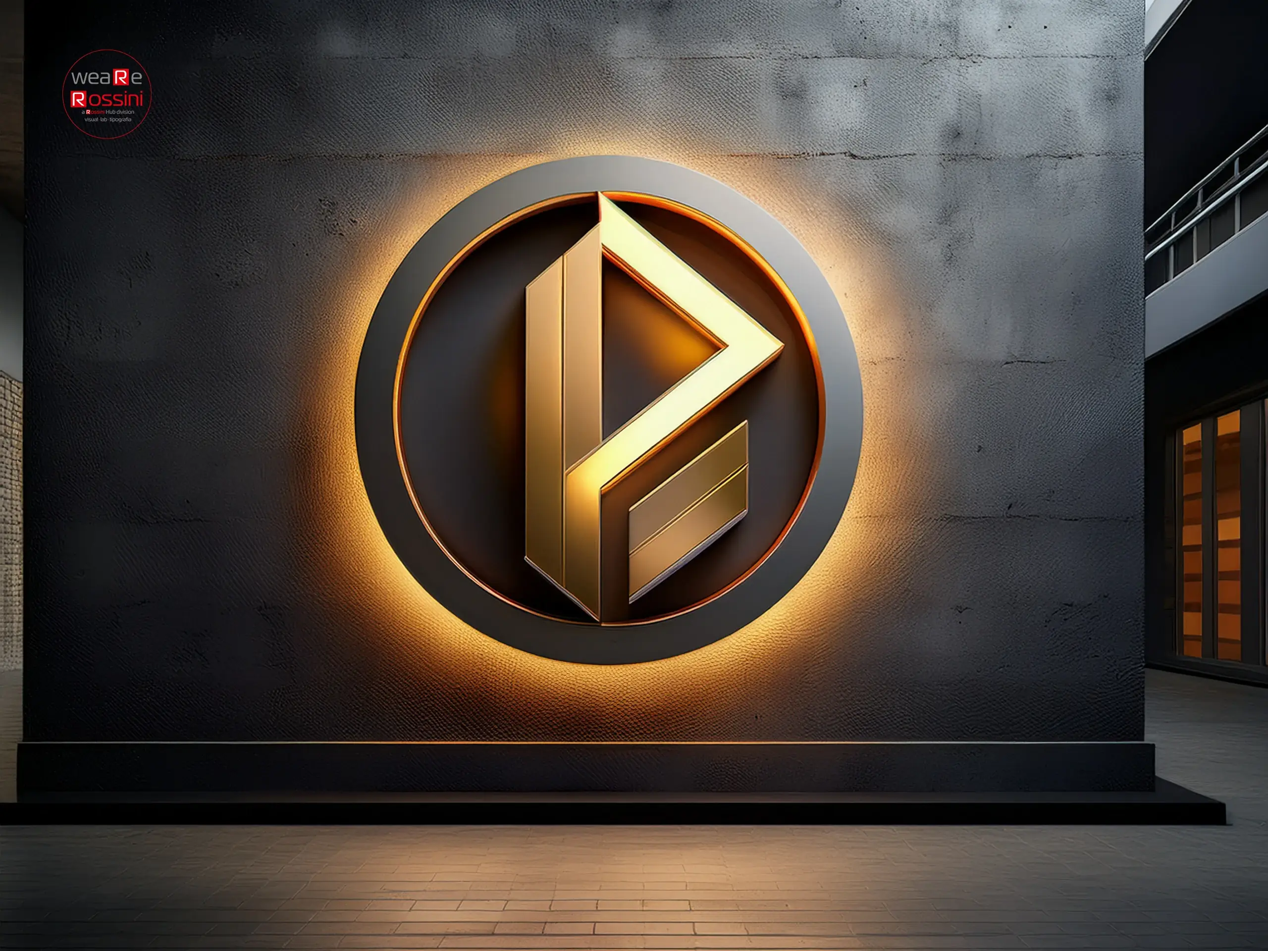 Insegna 3D retroilluminata a parete