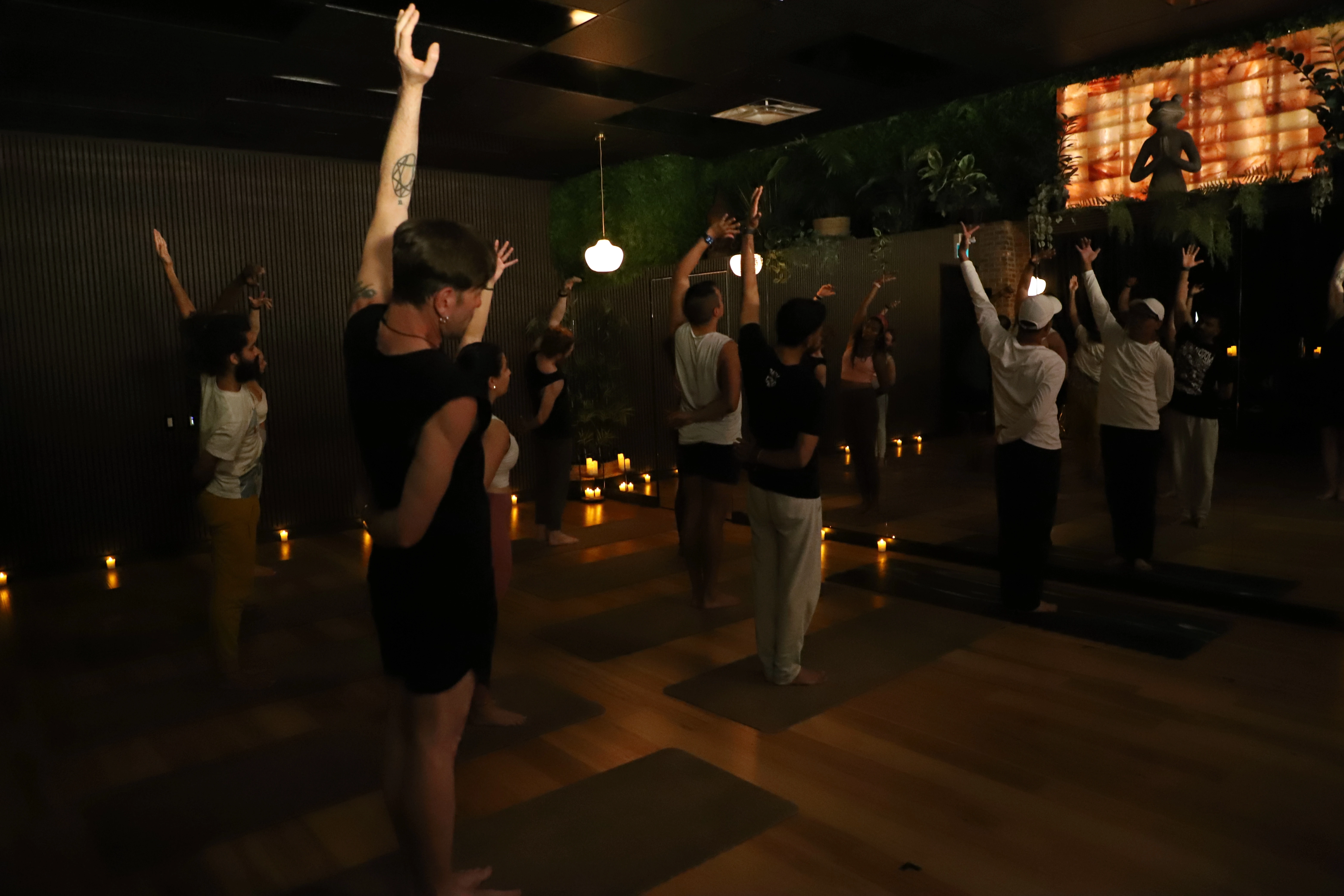 a black woman doing yoga