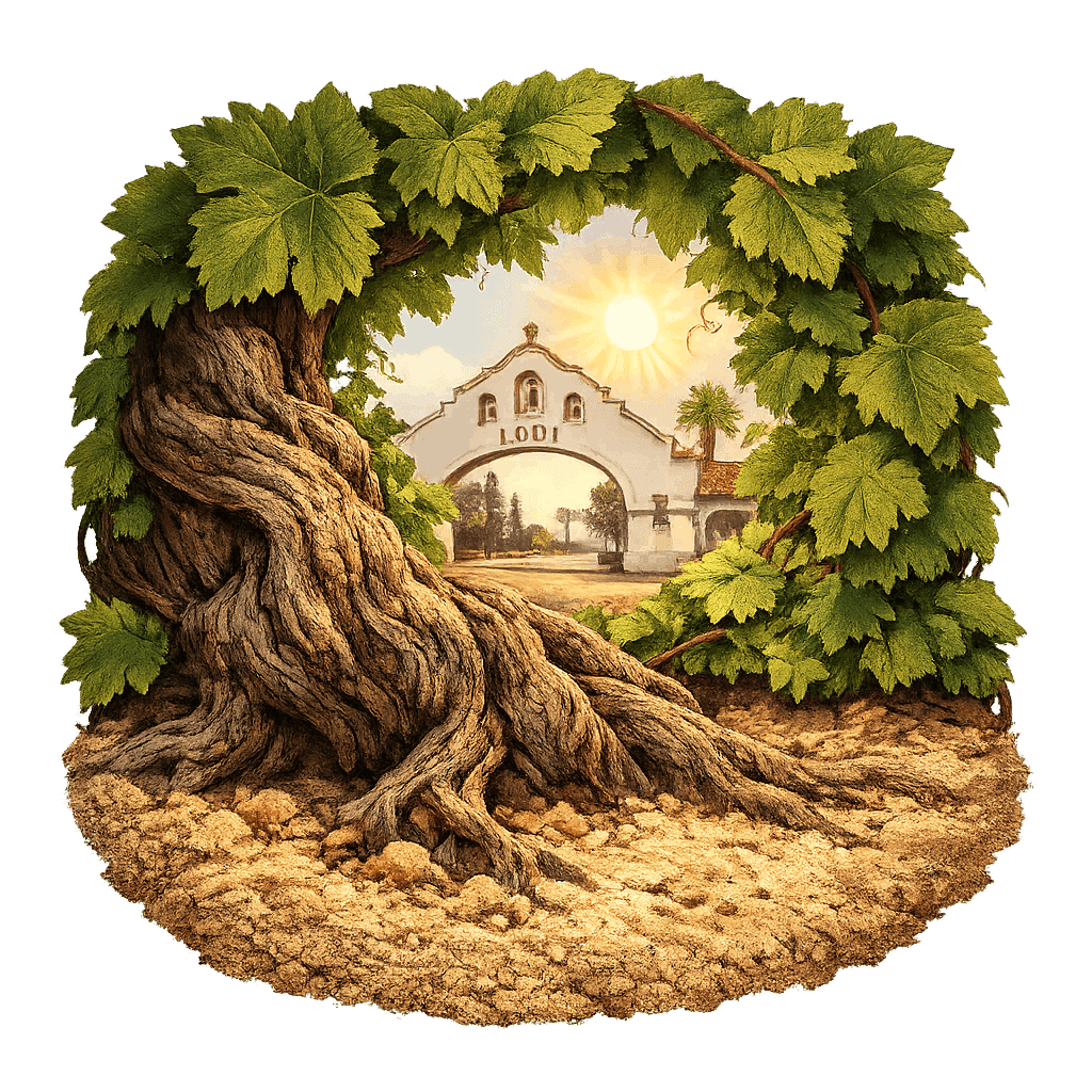 Detailed graphic of the Mokelumne River wine region.