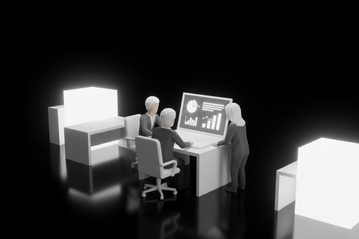 Marketing team reviewing analytics