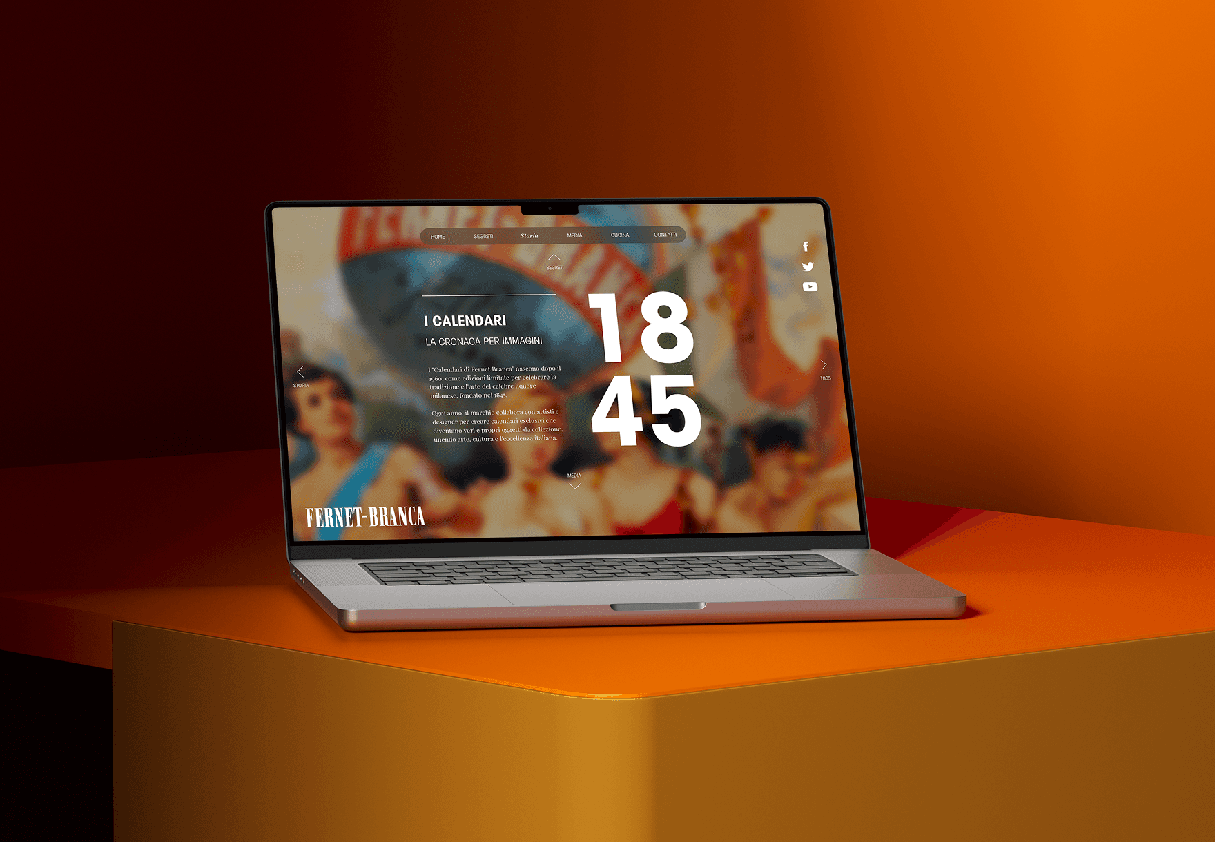 Mockup of a Fernet-Branca website history page