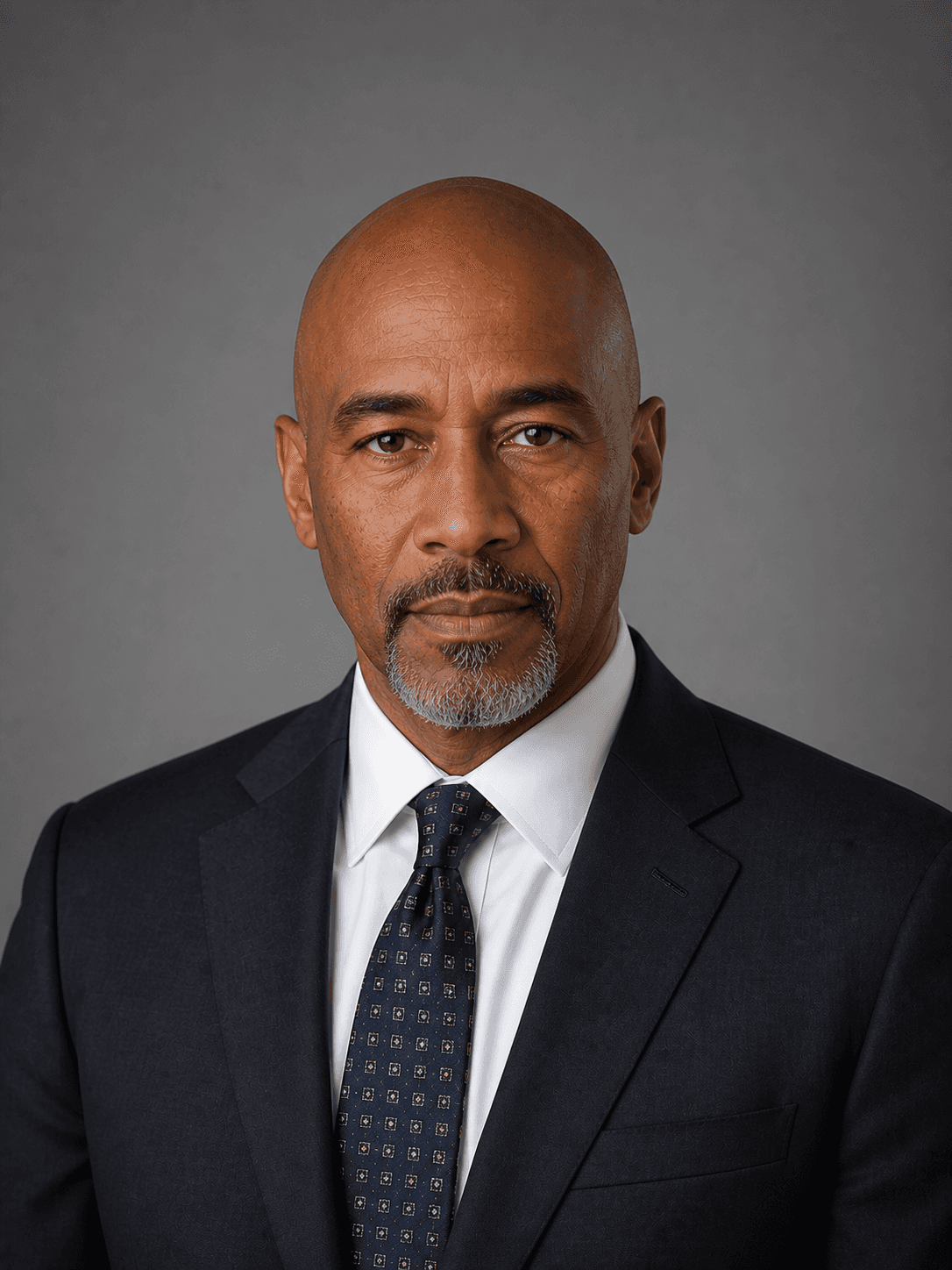 Professional studio headshot of an older man