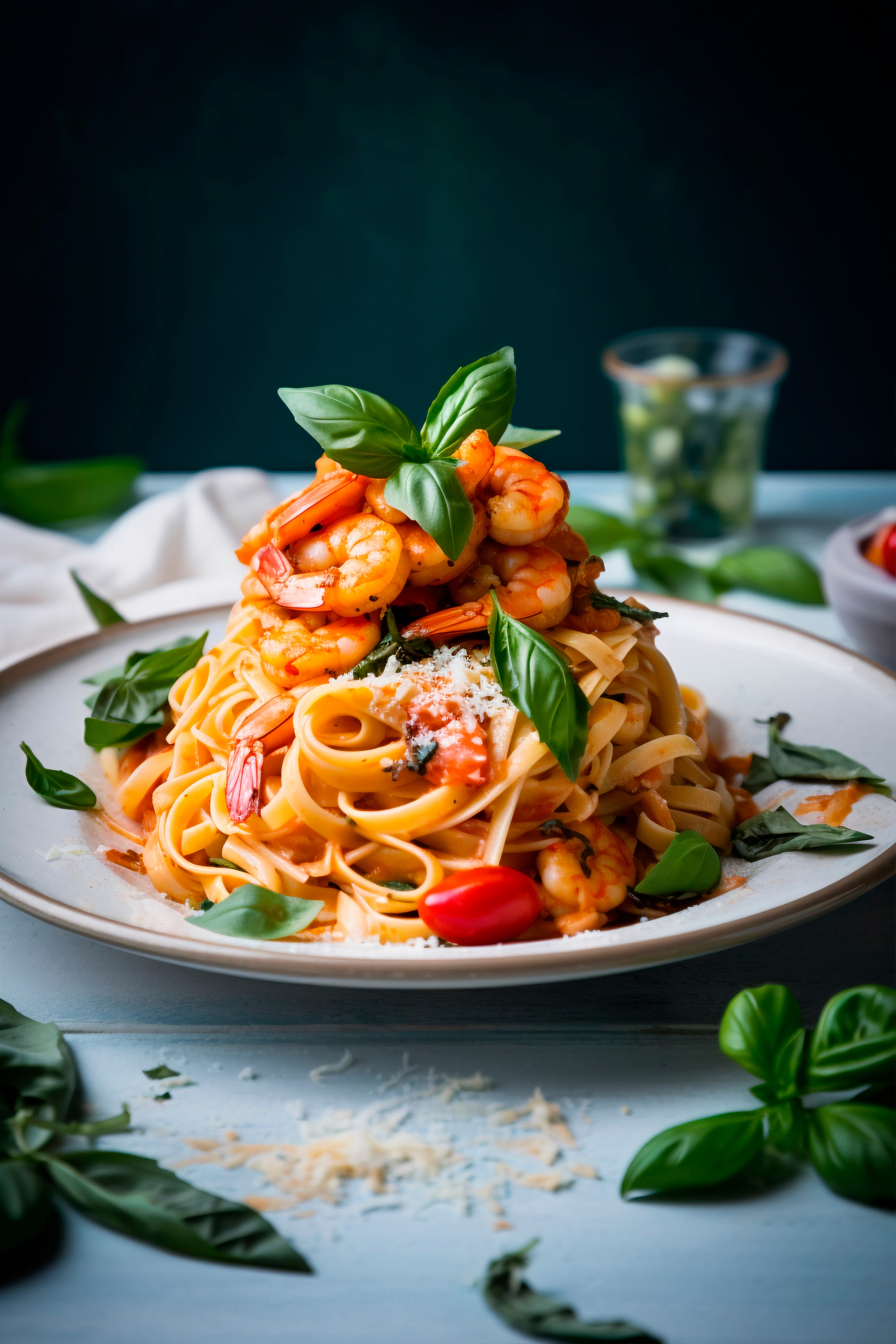Delicious pasta on plate
