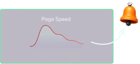An alert about a page speed drop