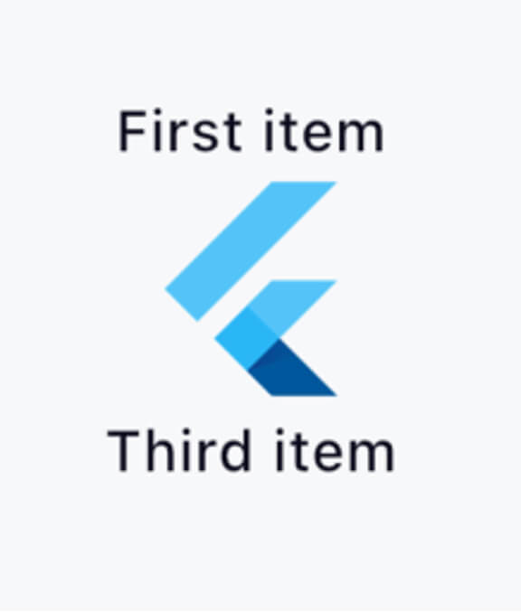 Example of a basic Flutter widget in a mobile app - Column layout widgets