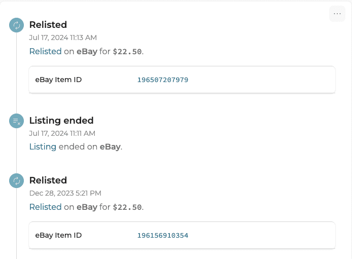 A view of the product timeline in Flipwise