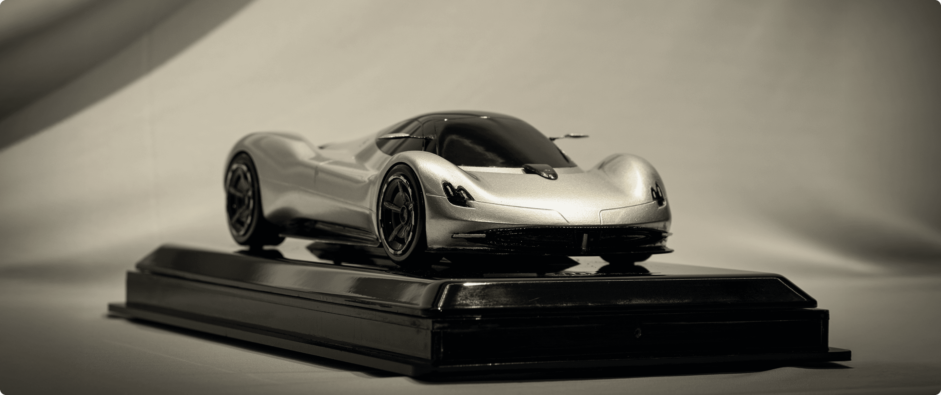 A front view shot of Pagani Alisea 1:12 Scaled Sculpture designed and manufactured by theCraftiqs.