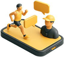 icone de corredores correndo em cima do celular