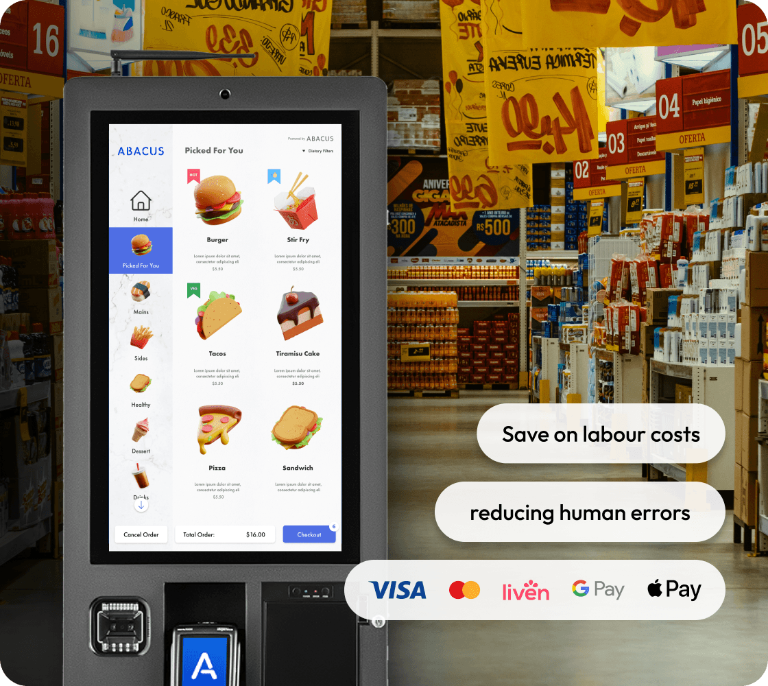 pos system integration with self ordering KIOSK system
