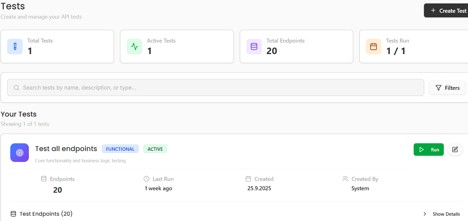Through a combination of AI and automation, Pulse scans your API documentation, generates hundreds of tests, identifies errors and provides meaningful results in a user-friendly dashboard view, making API testing effortless and efficient.