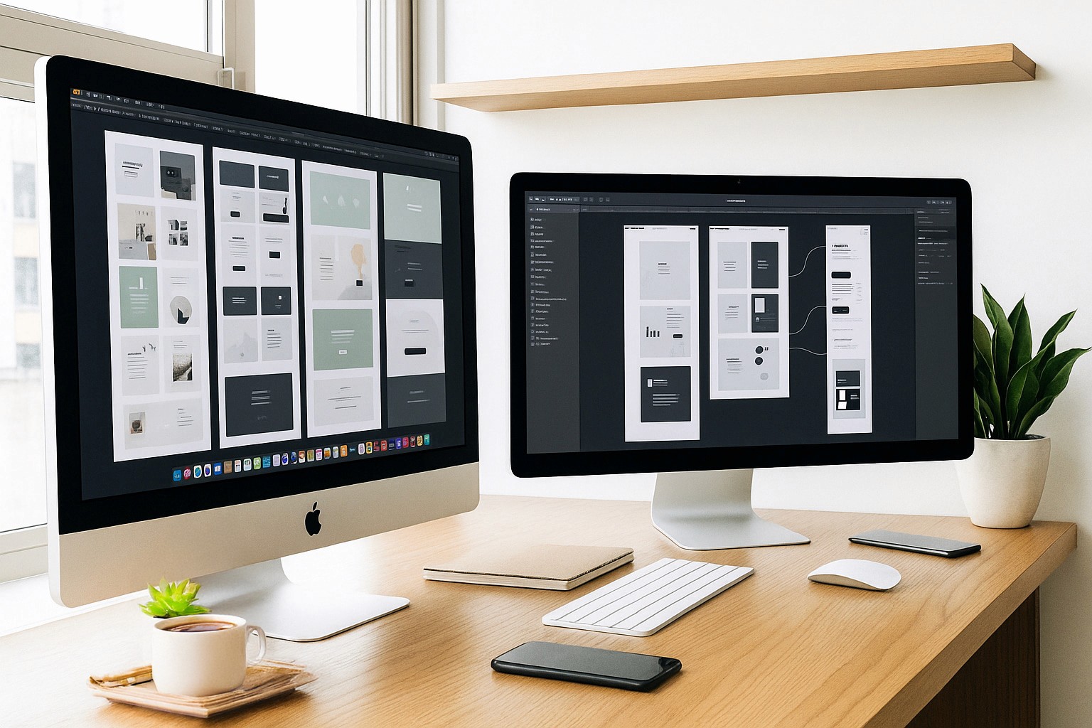 Computer zeigt Branding- und Logodesign