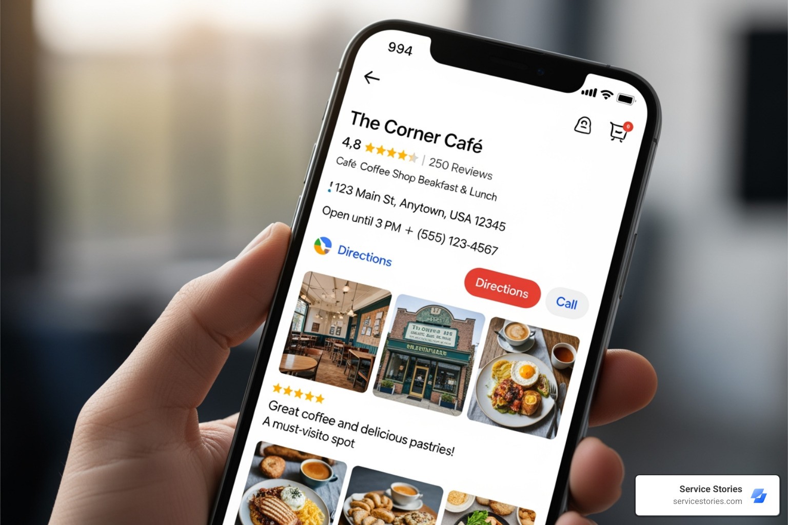 completed Google Business Profile on a smartphone - local SEO for businesses
